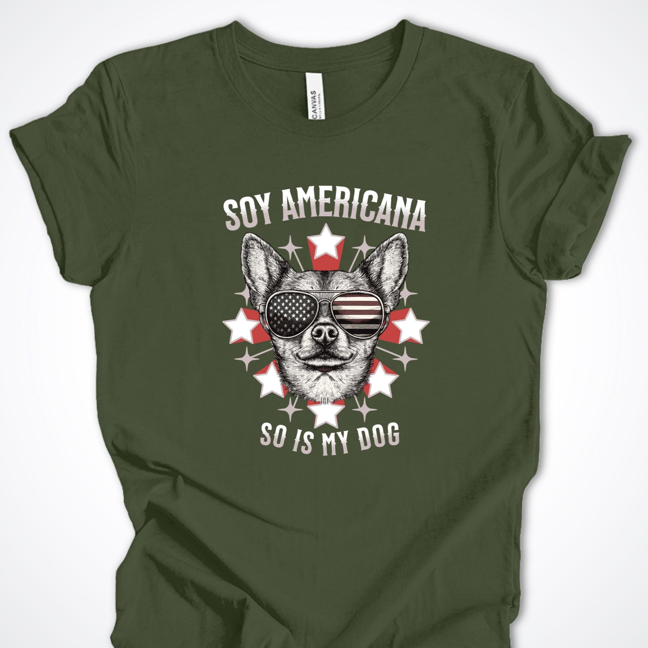 T-Shirt Military Green / S Soy Americana So Is My Dog ReallyintoDogs