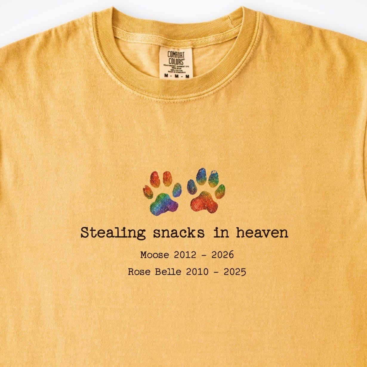 T-Shirt Stealing Snacks In Heaven 2 Dogs - Personalized Memorial Premium T-Shirt ReallyintoDogs
