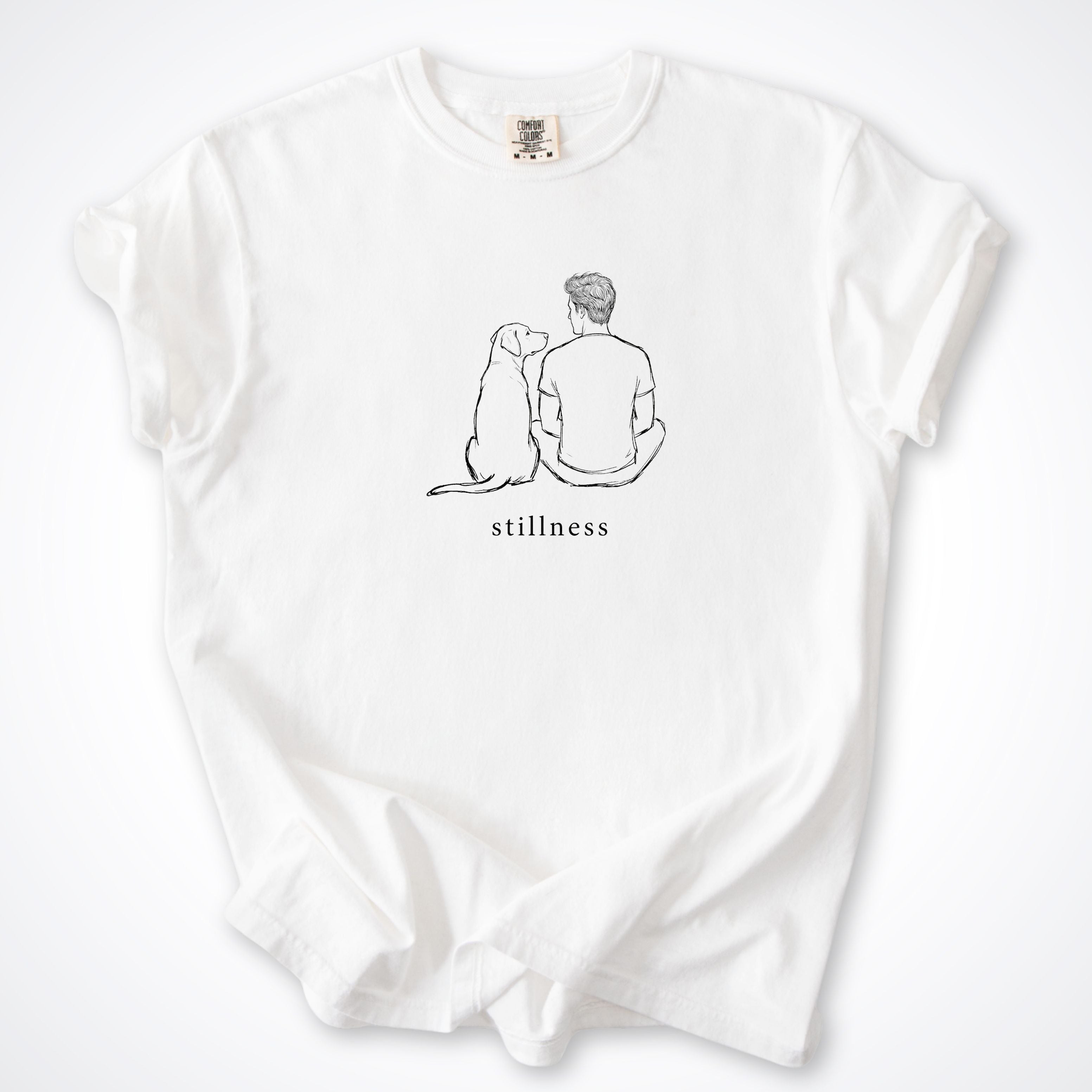 Stillness Dog Man Premium T-Shirt - White
