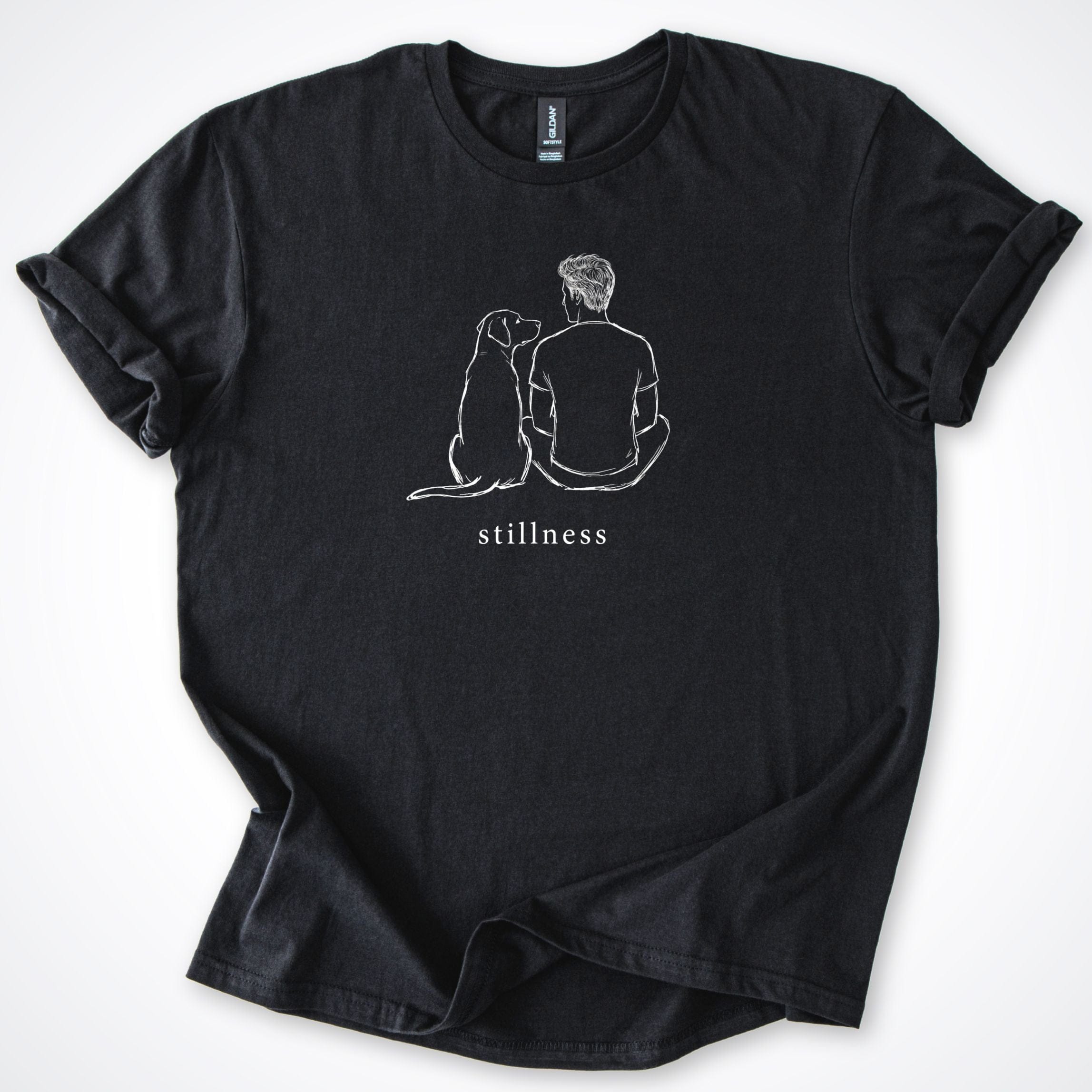 T-Shirt Black / S Stillness Dog Man T-Shirt ReallyintoDogs