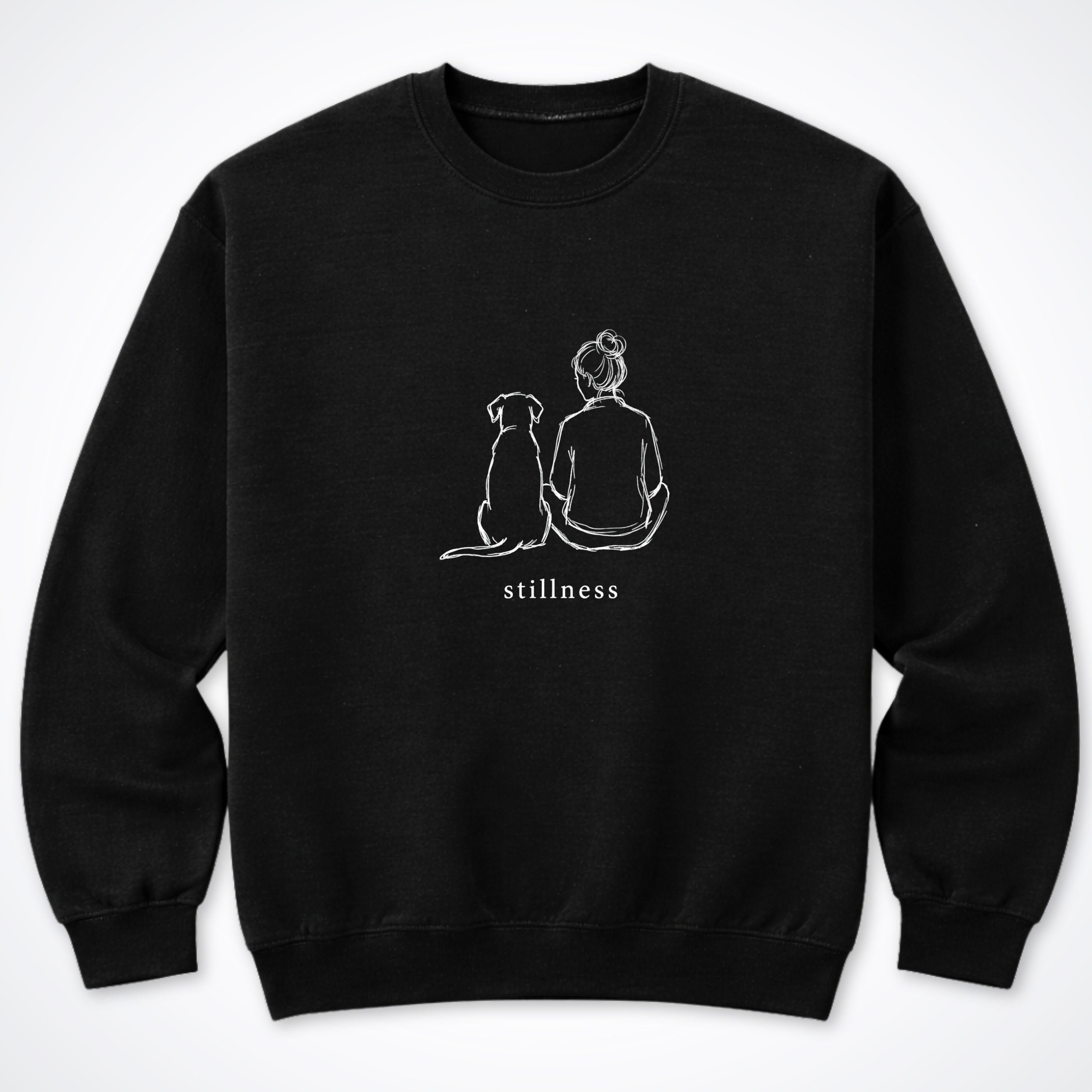 Stillness Dog Woman Crewneck Sweatshirt - Black