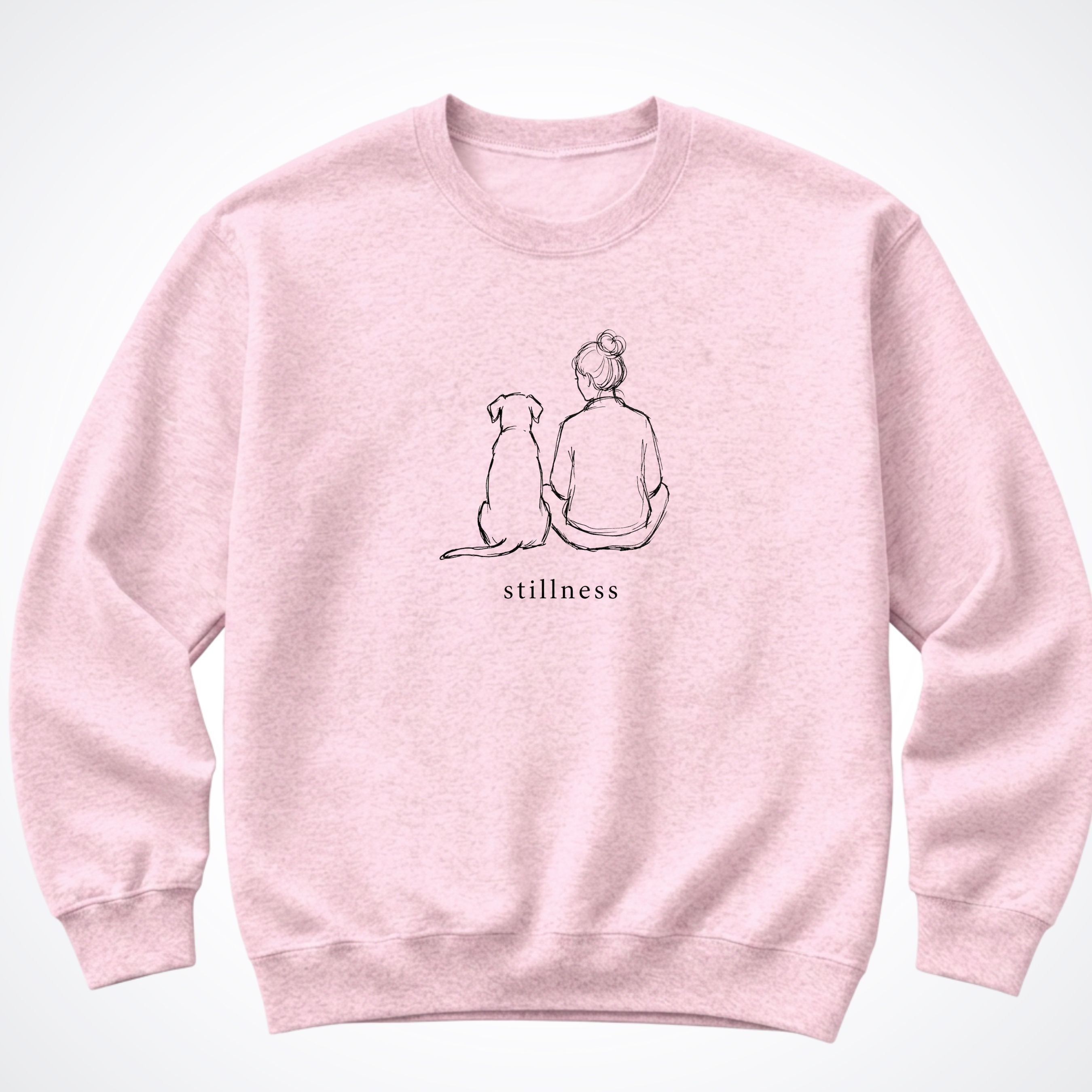 Stillness Dog Woman Crewneck Sweatshirt - Light Pink