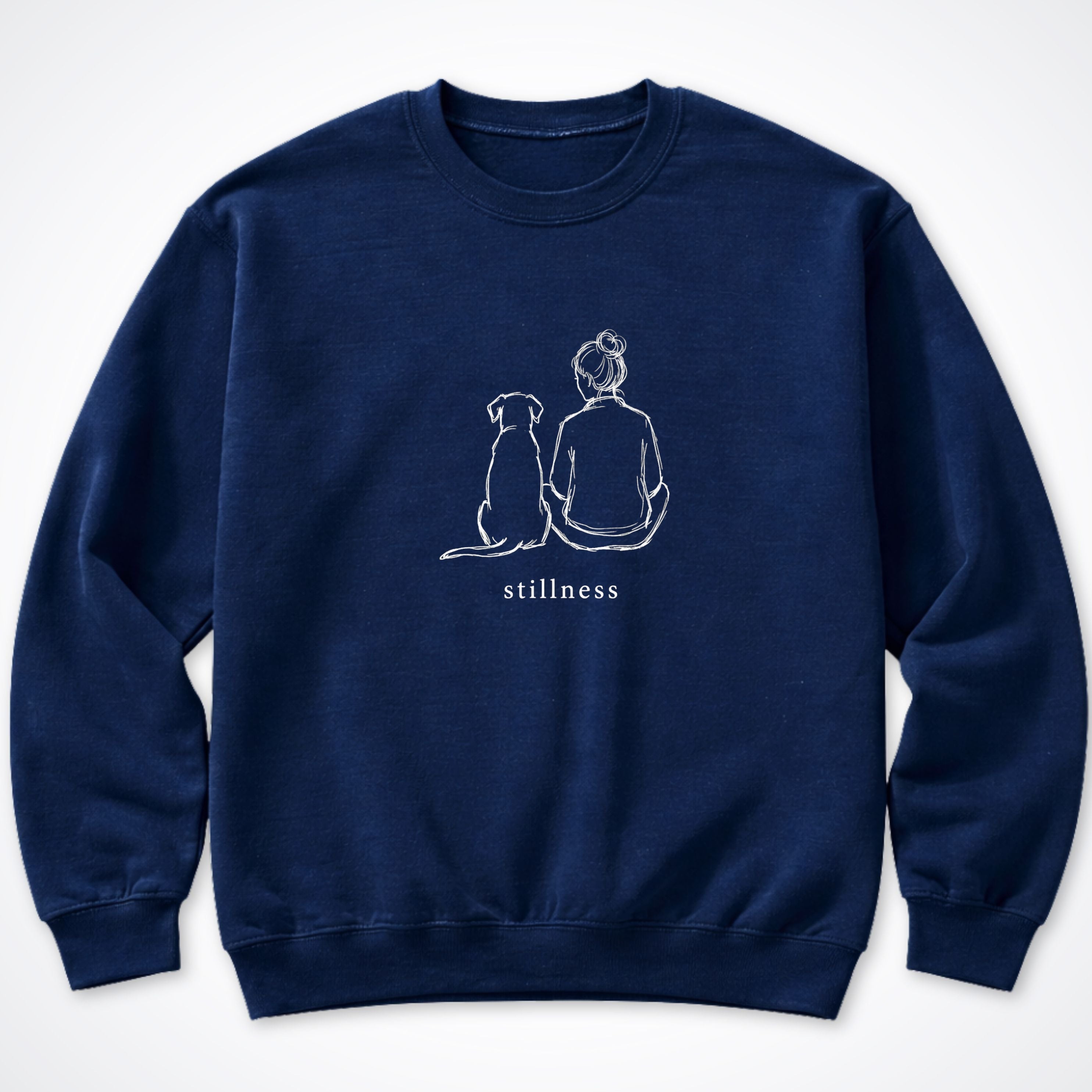 Stillness Dog Woman Crewneck Sweatshirt - Navy