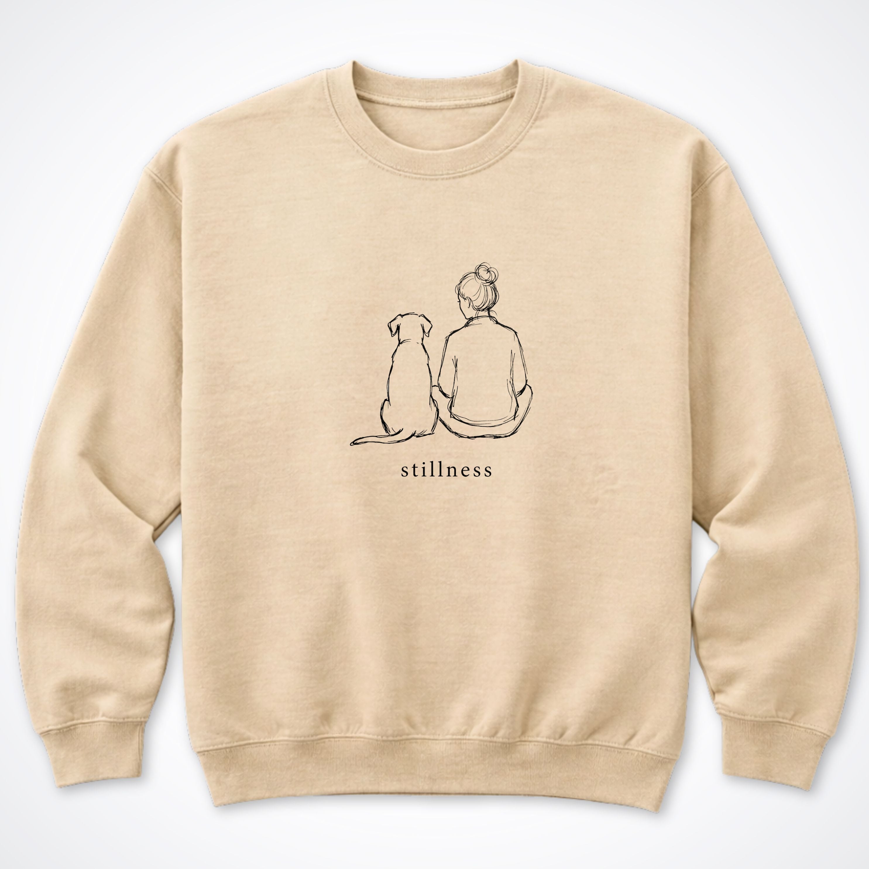Stillness Dog Woman Crewneck Sweatshirt - Sand
