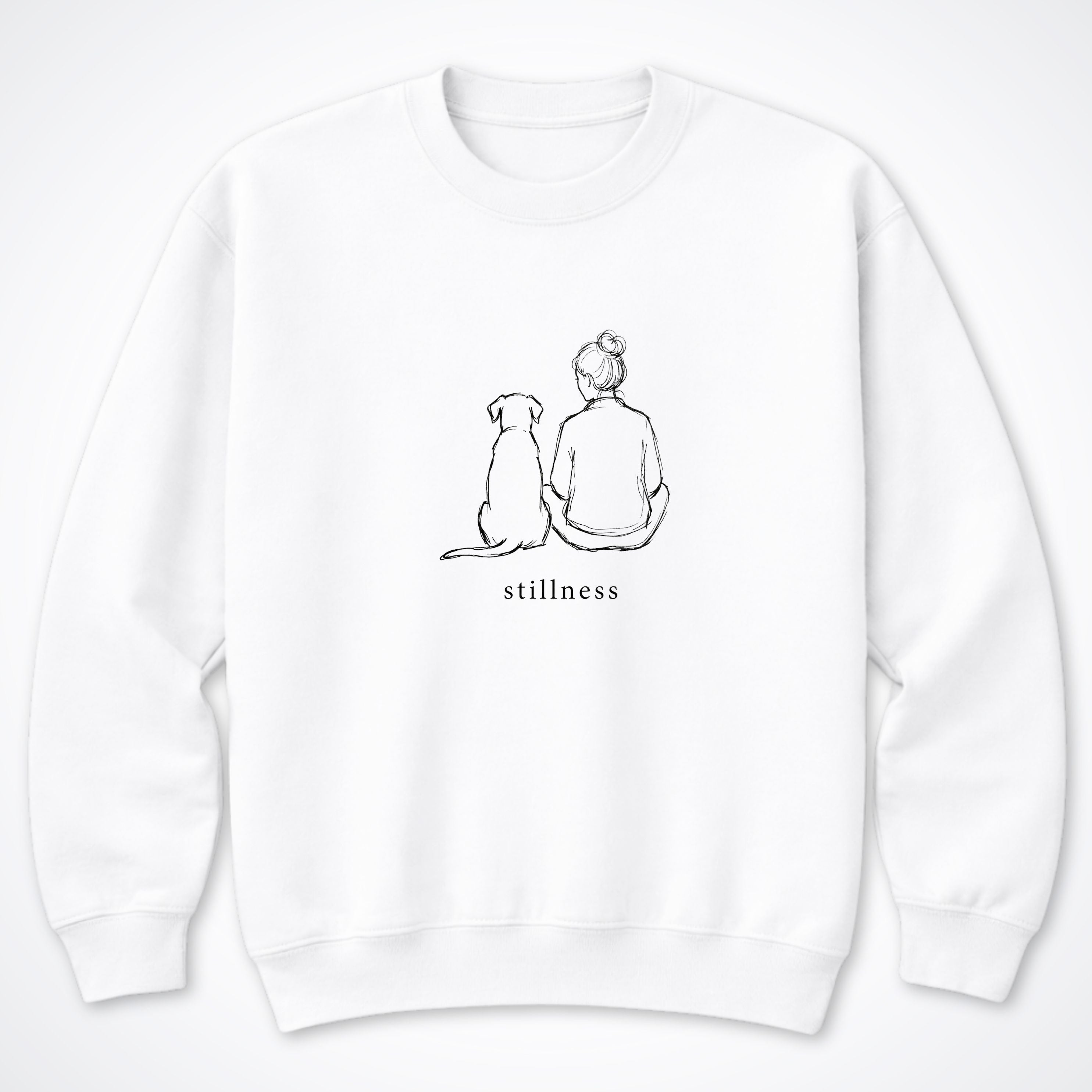 Stillness Dog Woman Crewneck Sweatshirt - White
