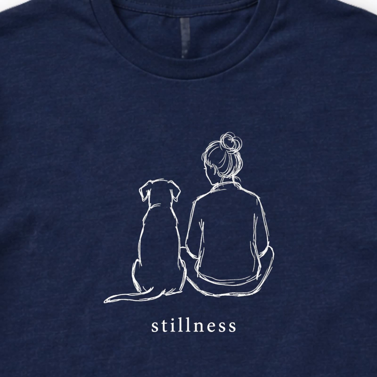 Stillness Dog Woman Long Sleeve T-Shirt - design close up