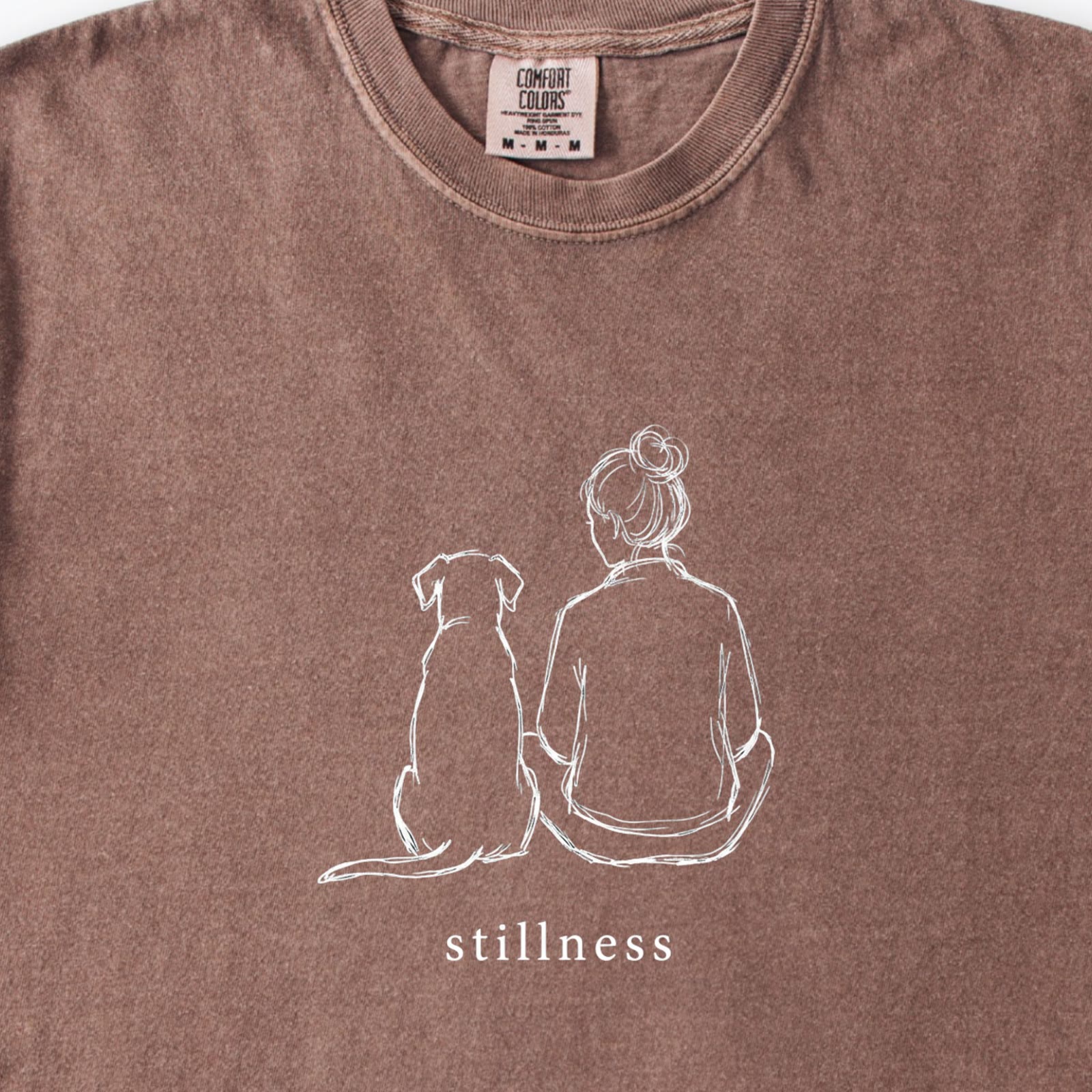 Stillness Dog Woman Premium T-Shirt - design close up