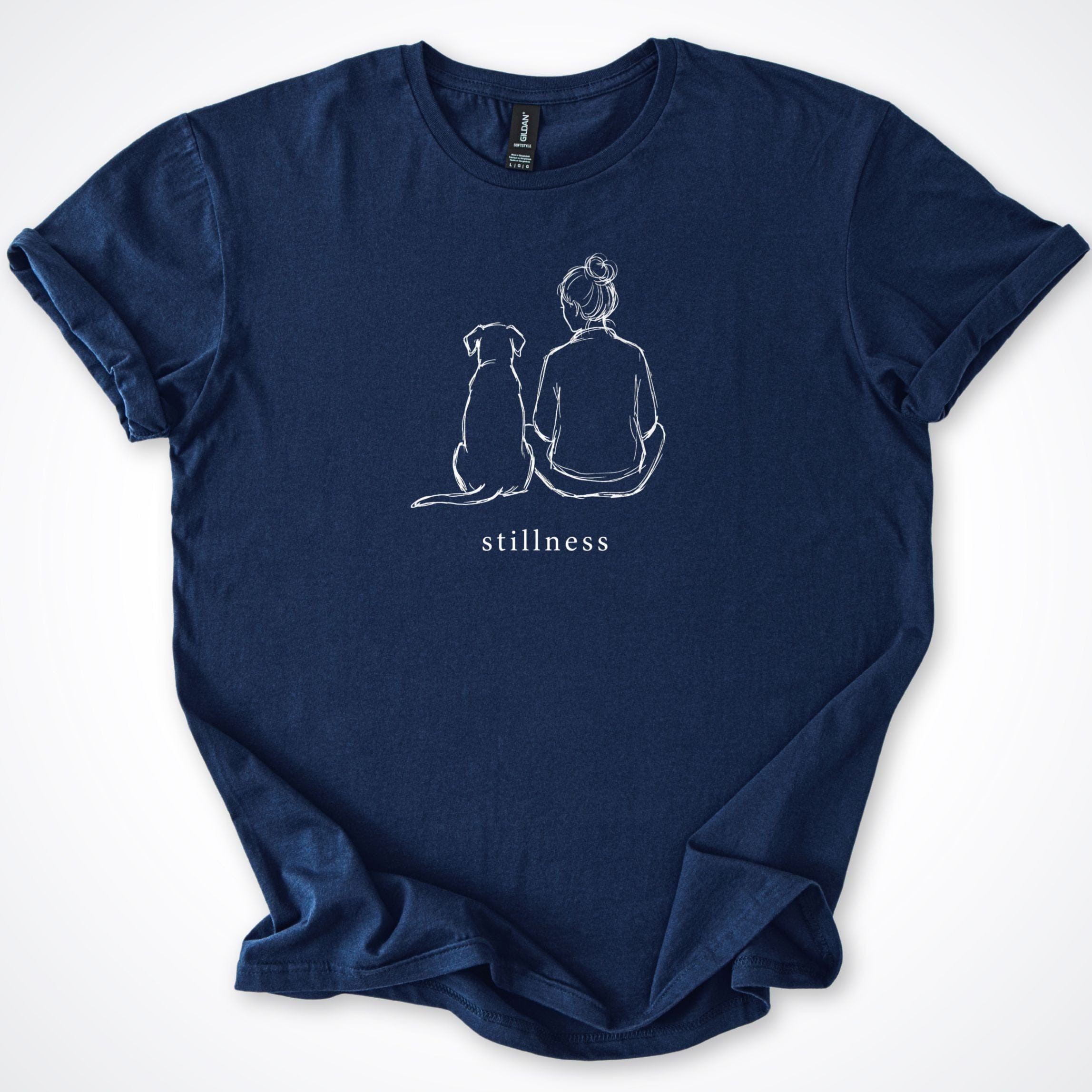 T-Shirt Navy / S Stillness Dog Woman T-Shirt ReallyintoDogs
