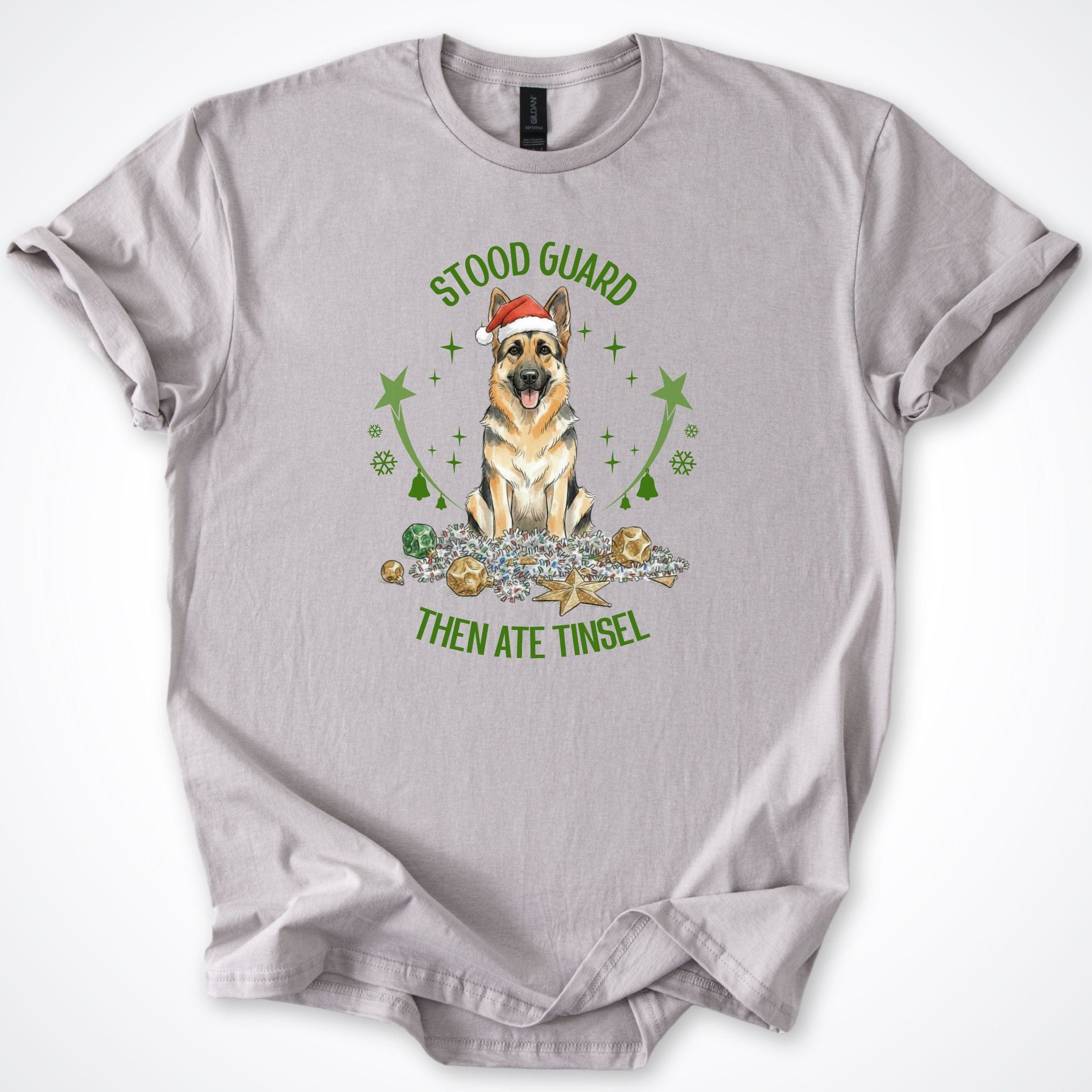 T-Shirt Ice Grey / S Stood Guard German Shepherd Christmas T-Shirt ReallyintoDogs