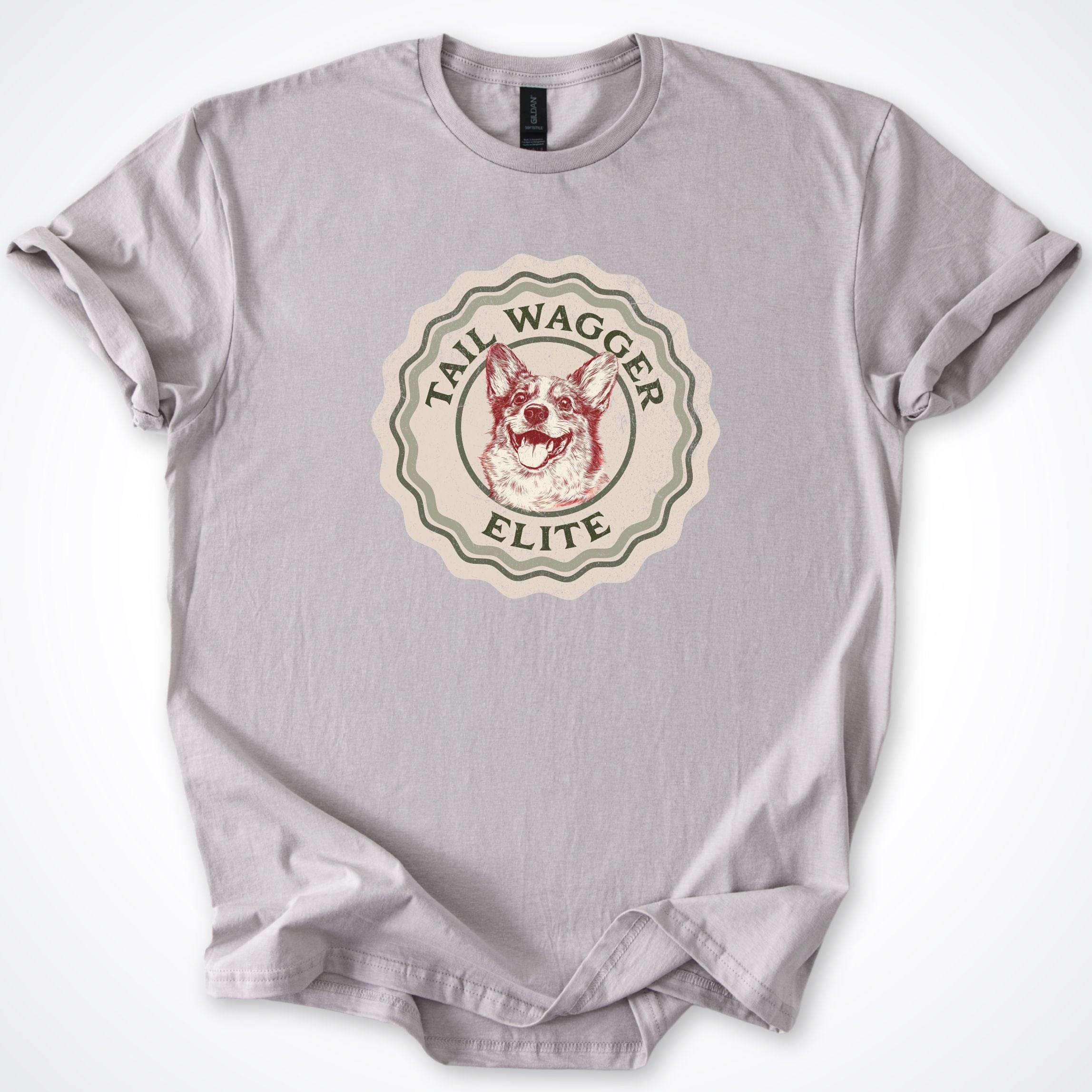 T-Shirt Ice Grey / S Tail Wagger Elite Corgi T-Shirt ReallyintoDogs