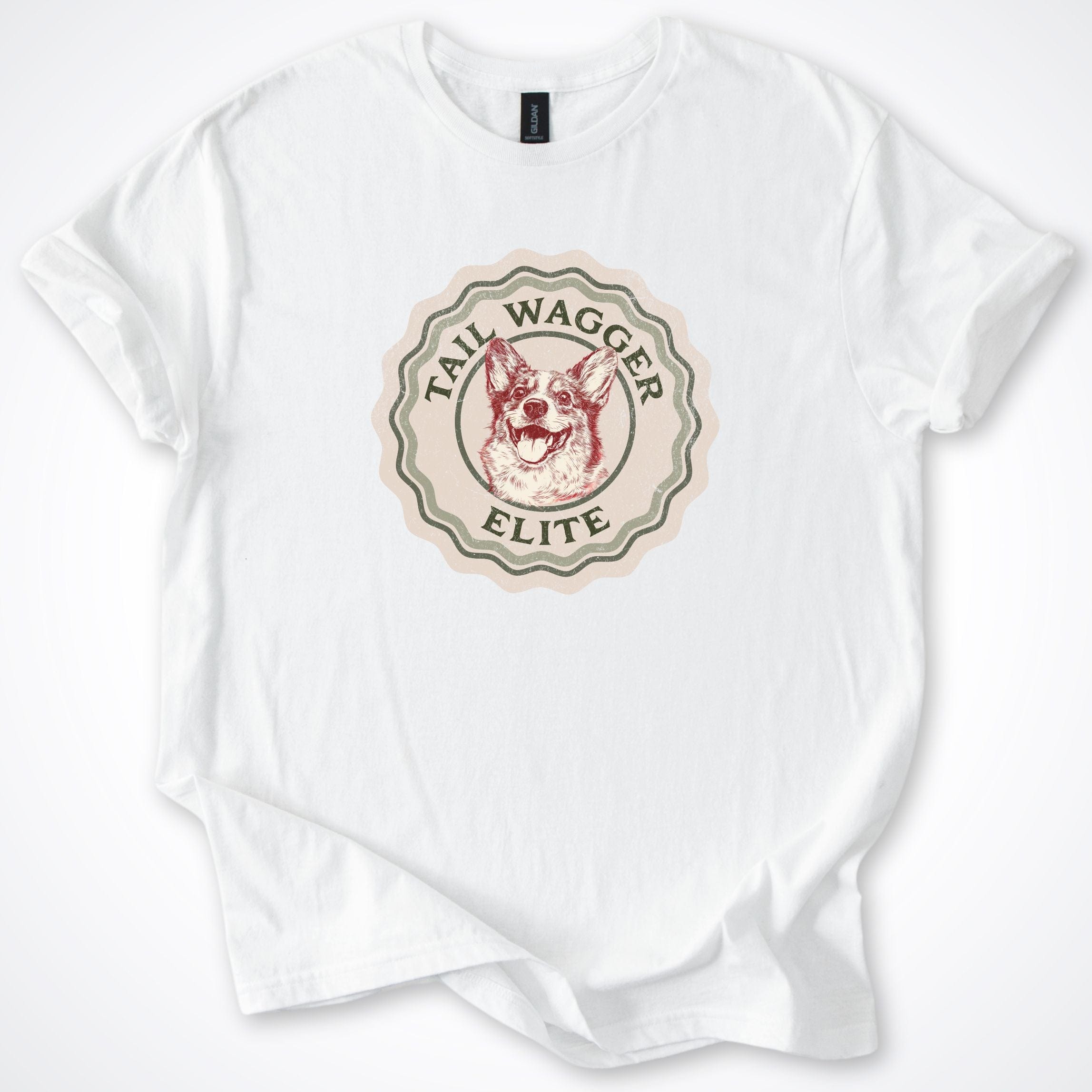 T-Shirt White / S Tail Wagger Elite Corgi T-Shirt ReallyintoDogs