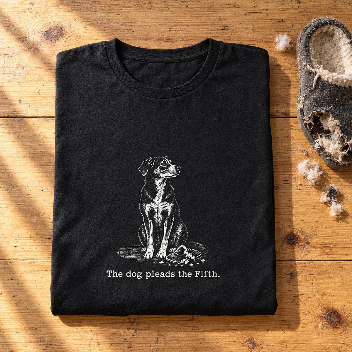 The Dog Pleads The Fifth. Portrait Black folded