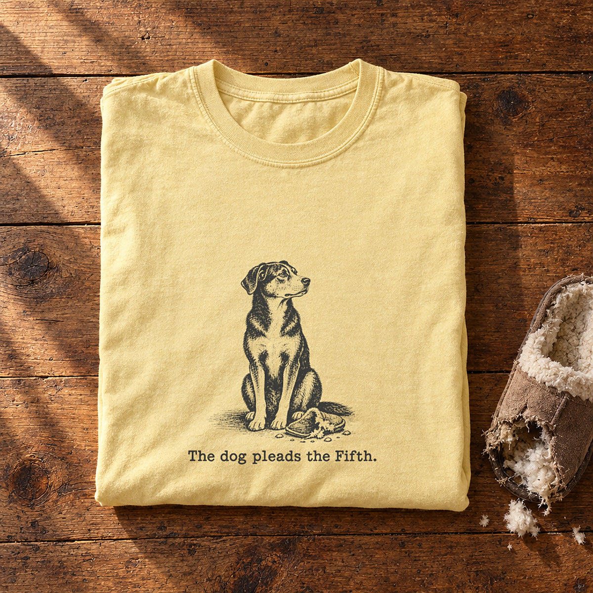 The Dog Pleads The Fifth. Portrait Butter folded