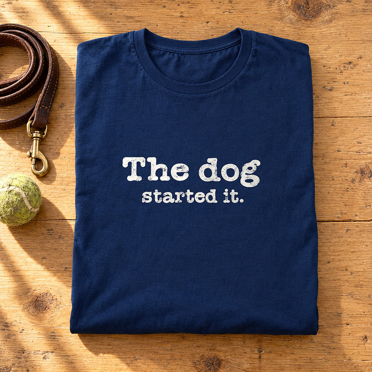 The Dog Started It Navy folded
