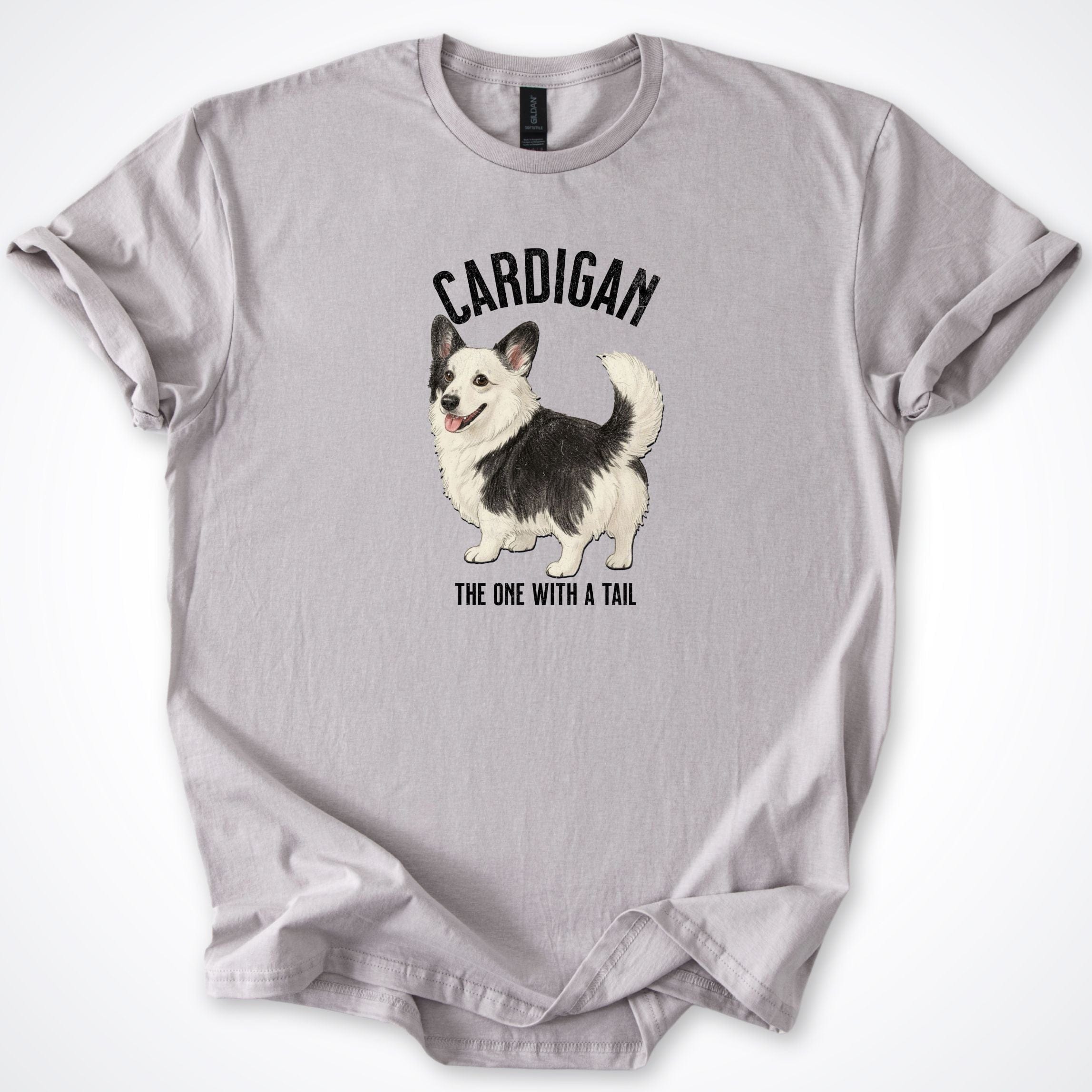 T-Shirt Ice Grey / S The One With The Tail Cardigan Corgi T-Shirt ReallyintoDogs