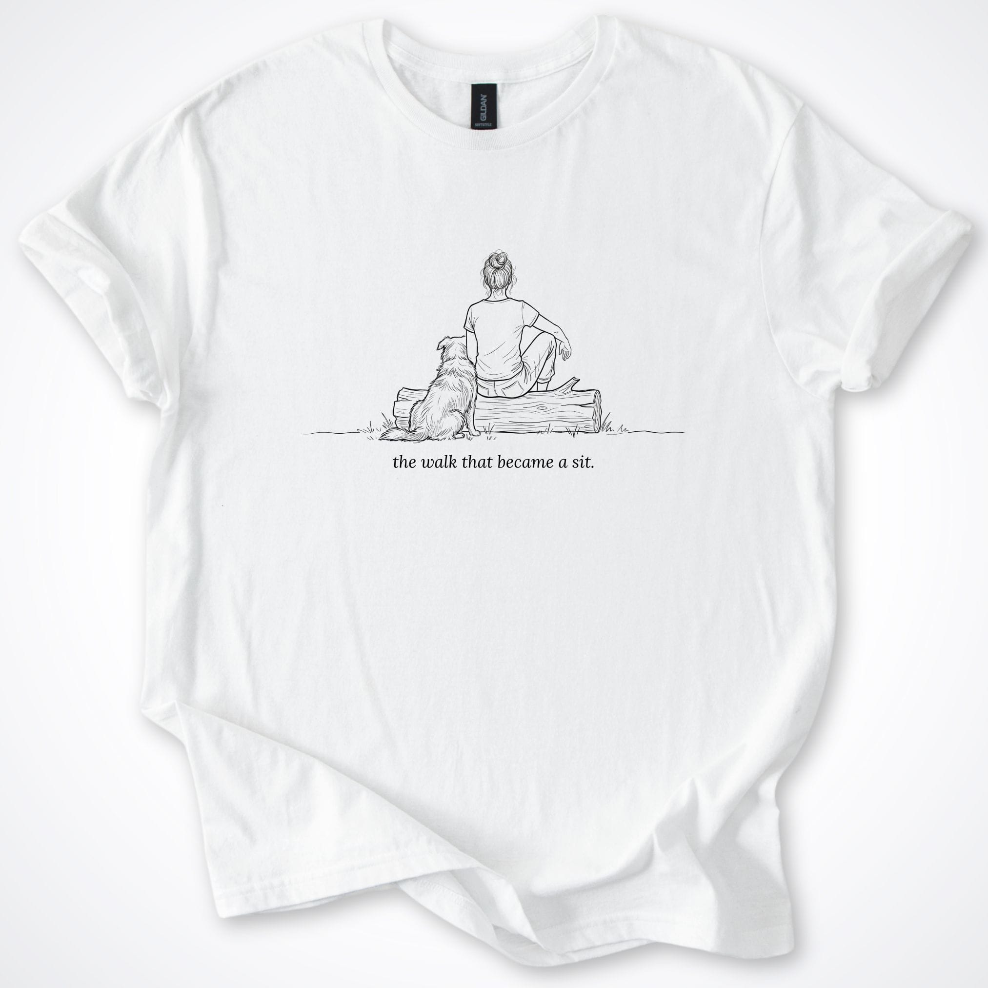 T-Shirt The Walk That Became A Sit Woman & Dog T-Shirt ReallyintoDogs