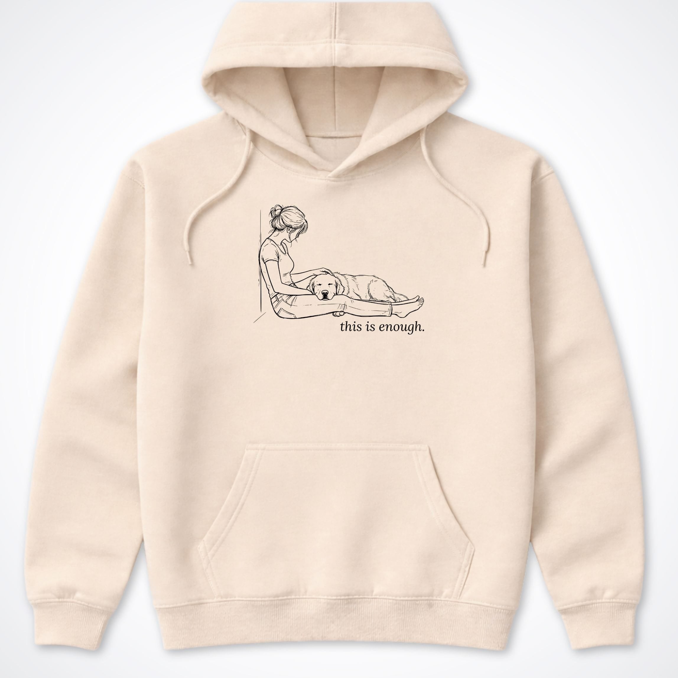 Hoodie Sand / S This Is Enough Hooded Sweatshirt ReallyintoDogs