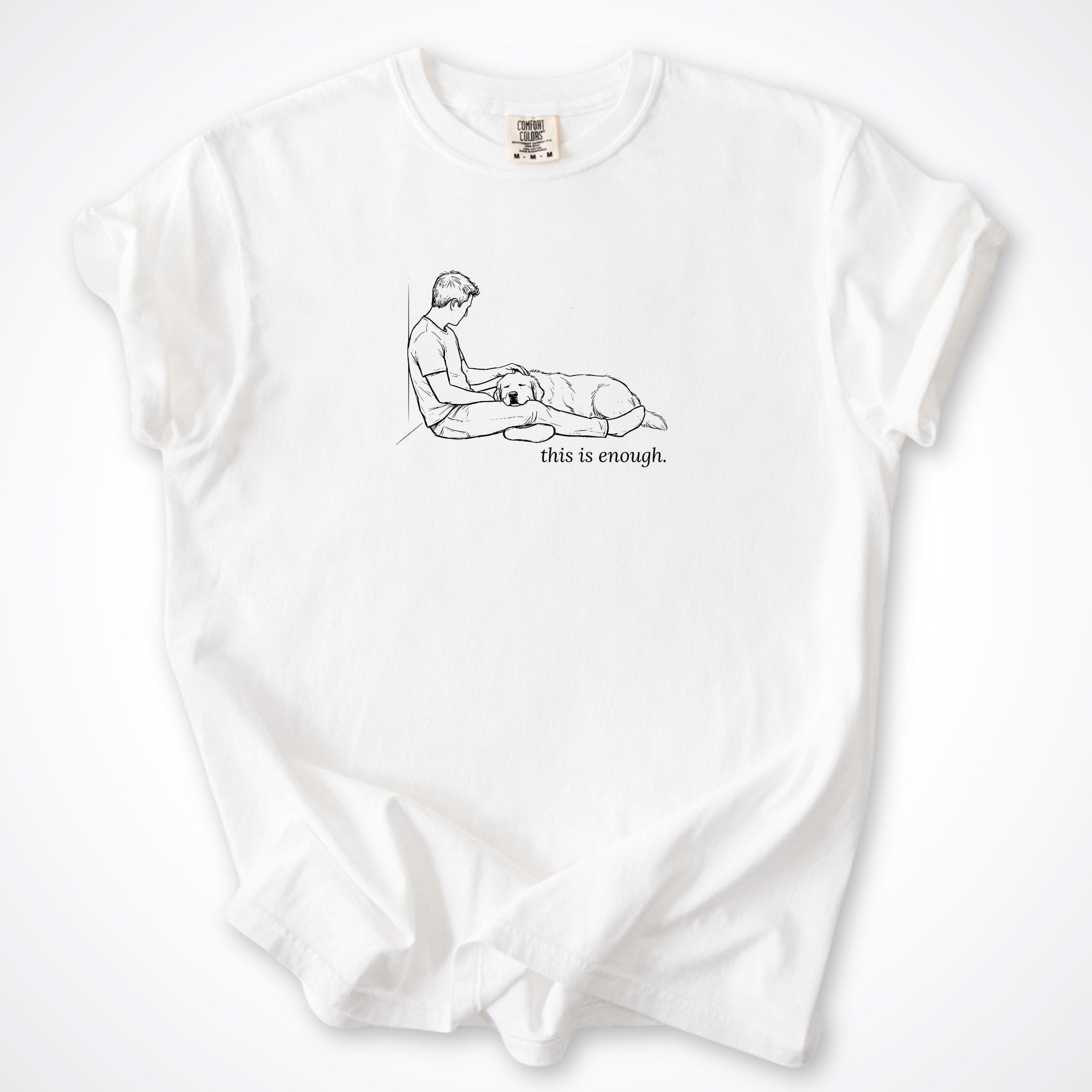 T-Shirt White / S This Is Enough Man & Dog Comfort Colors T-Shirt ReallyintoDogs