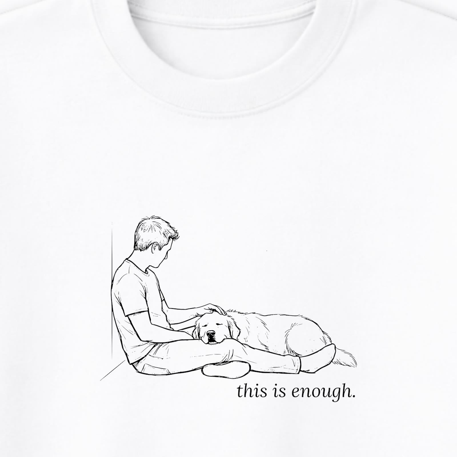 This Is Enough Man & Dog Crewneck Sweatshirt - design close up