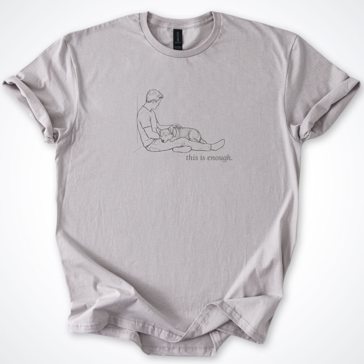 T-Shirt Ice Grey / S This Is Enough Man & Dog Stocky Short Coat Classic T-Shirt ReallyintoDogs