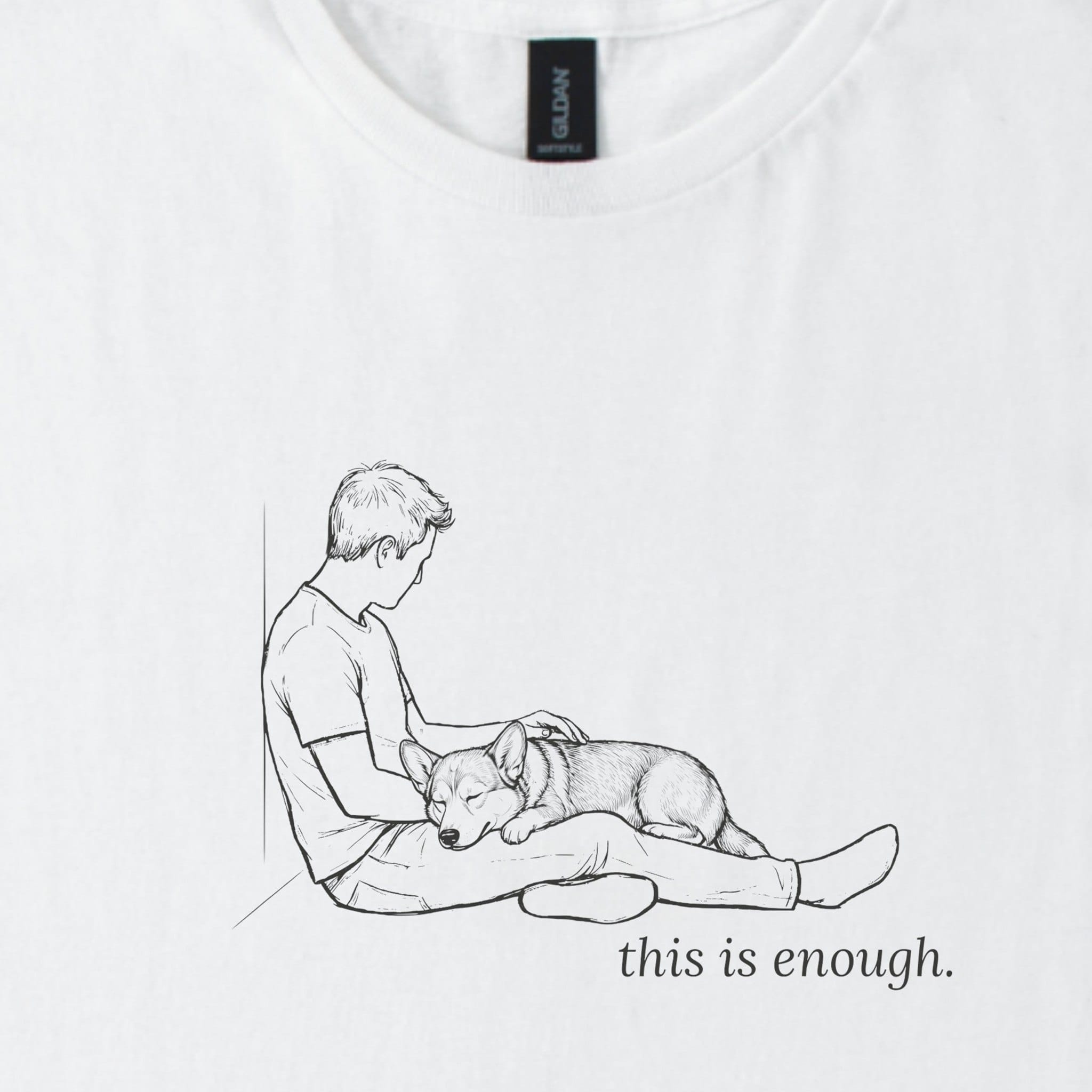T-Shirt This Is Enough Man & Dog Stocky Short Coat Classic T-Shirt ReallyintoDogs