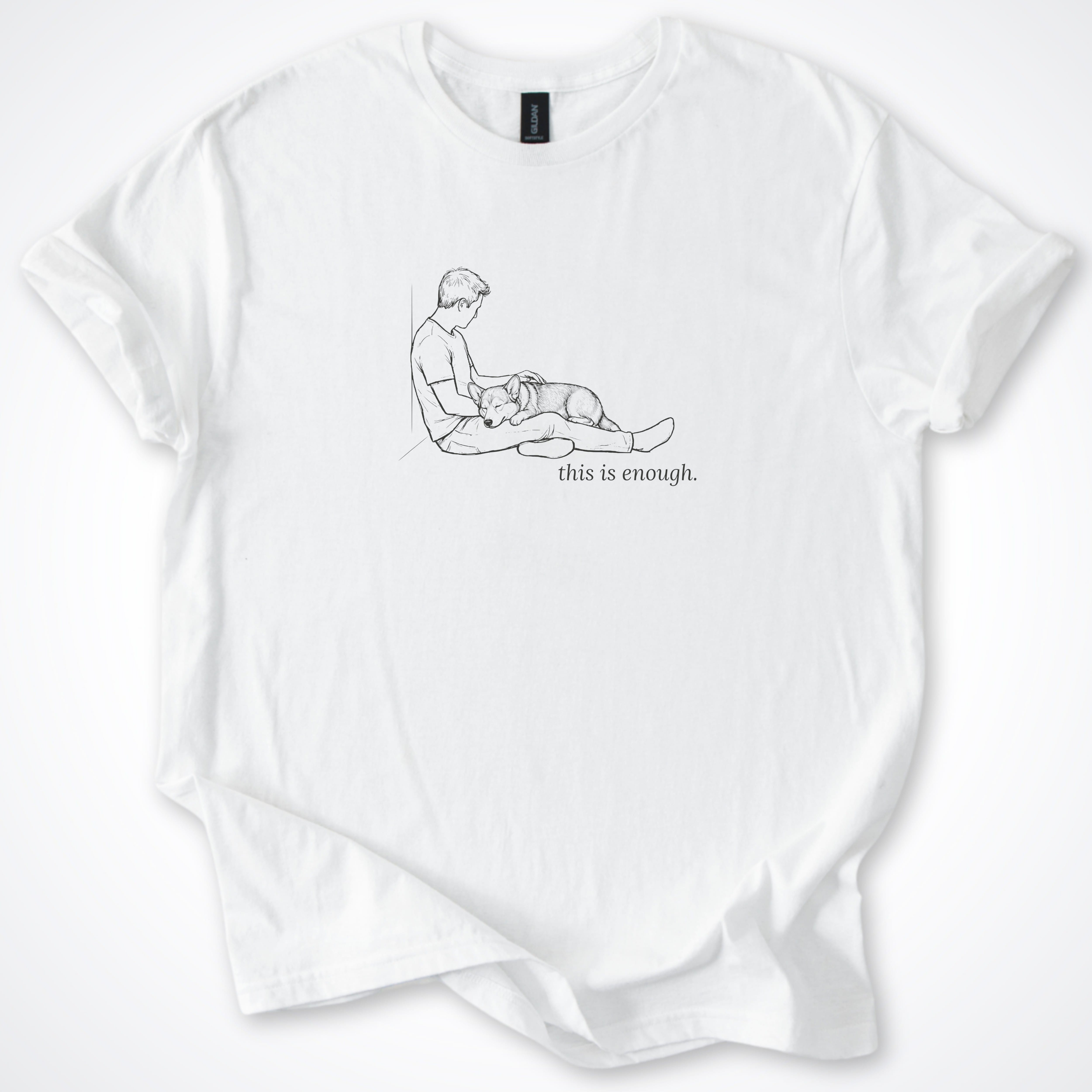 T-Shirt White / S This Is Enough Man & Dog Stocky Short Coat Classic T-Shirt ReallyintoDogs