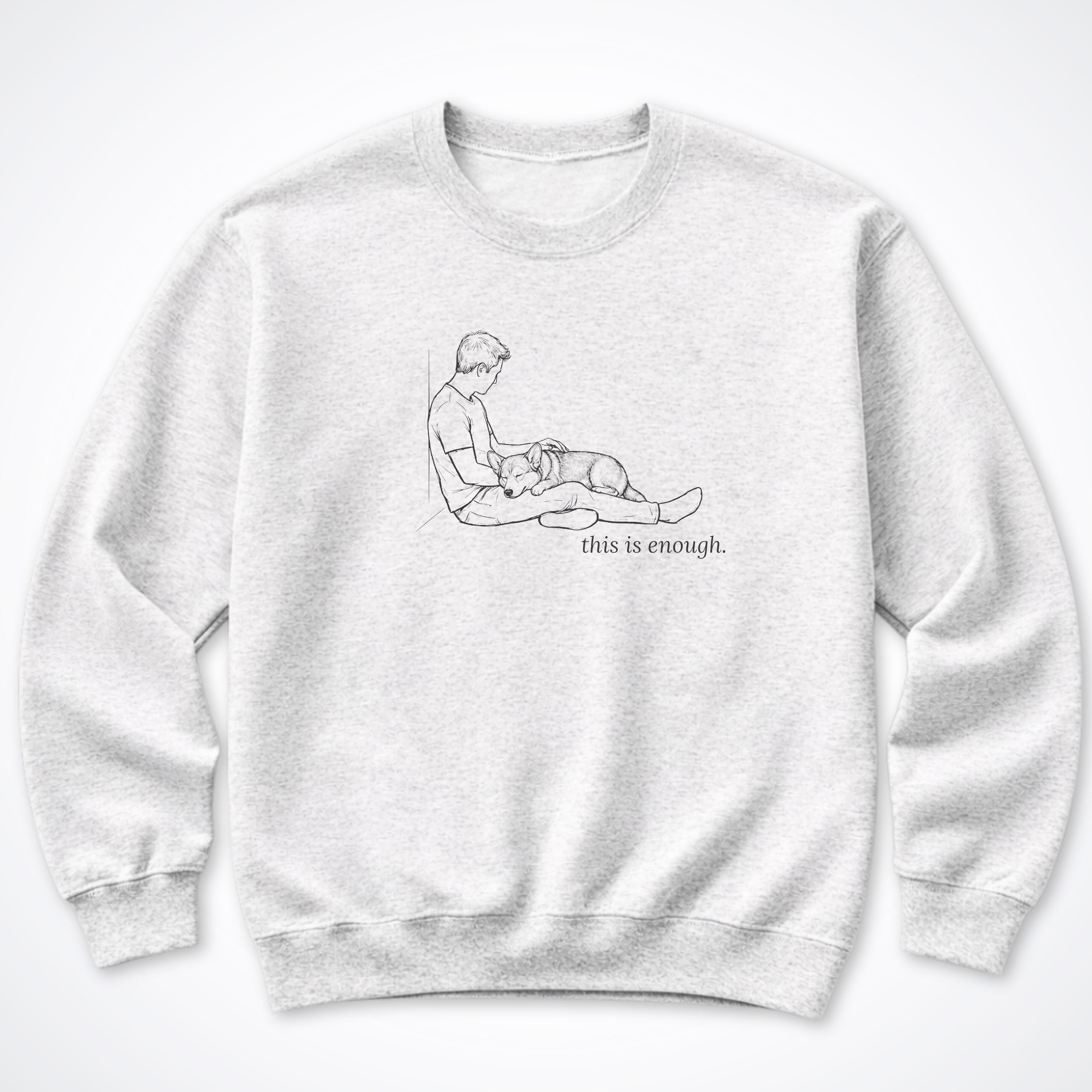 This Is Enough Man & Dog Stocky Short Coat Crewneck Sweatshirt - Ash