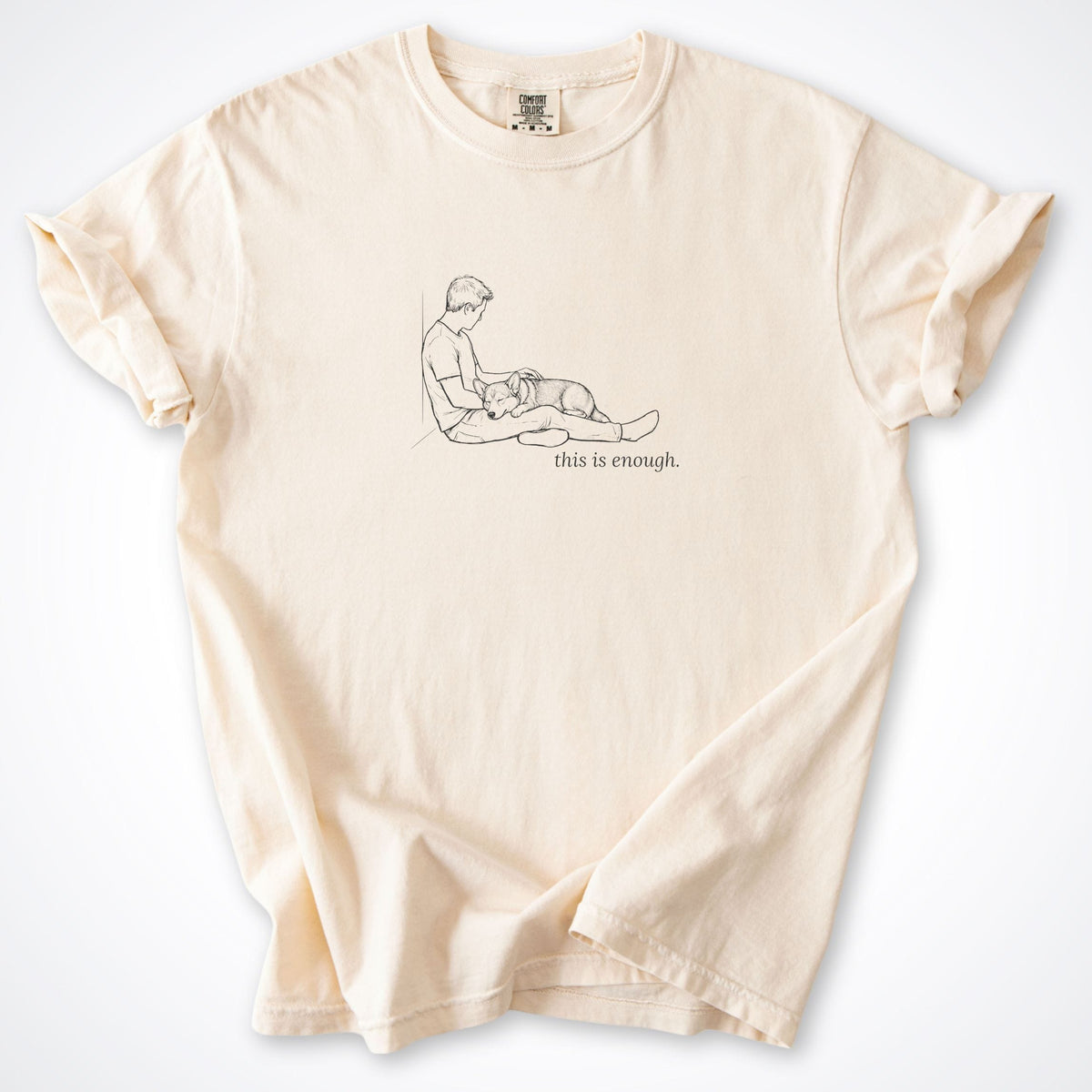 T-Shirt Ivory / S This Is Enough Man & Dog Stocky Short Coat Premium T-Shirt ReallyintoDogs