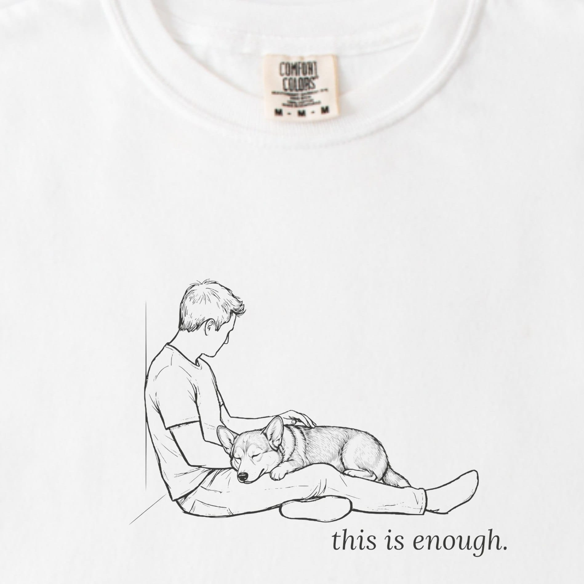 T-Shirt This Is Enough Man & Dog Stocky Short Coat Premium T-Shirt ReallyintoDogs