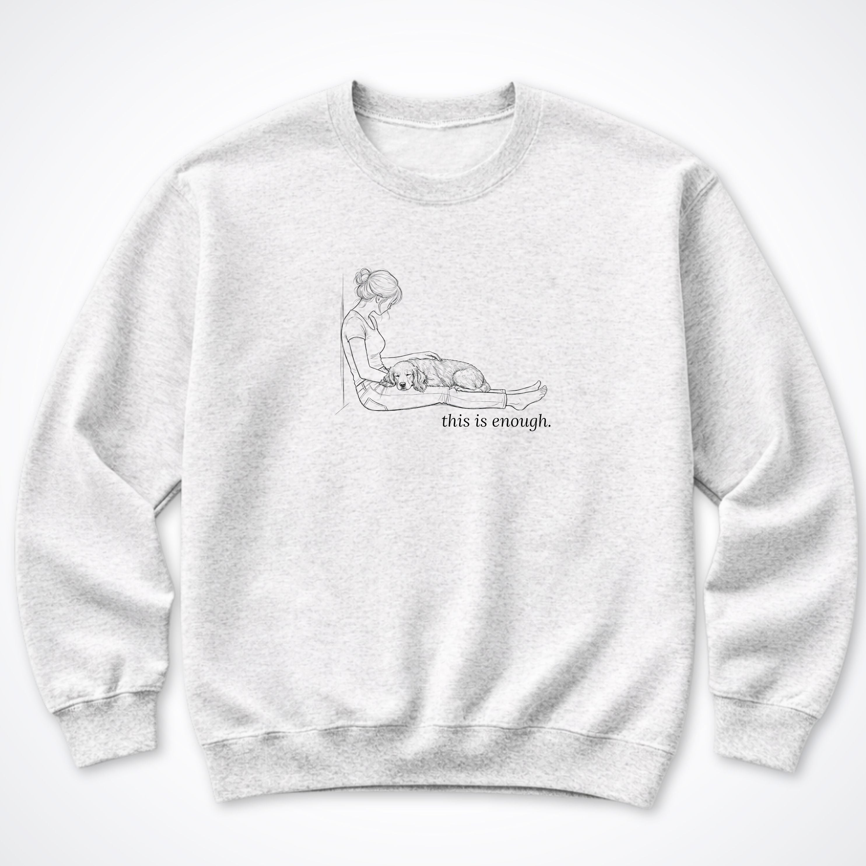 This Is Enough Woman & Dog Medium Smooth Coat Crewneck Sweatshirt - Ash