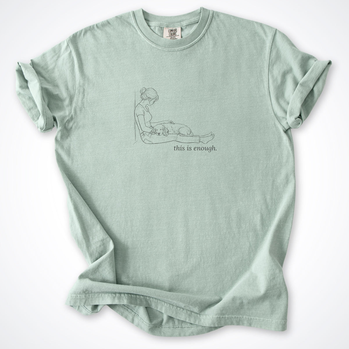 T-Shirt Bay / S This Is Enough Woman & Dog Medium Smooth Coat Premium T-Shirt ReallyintoDogs
