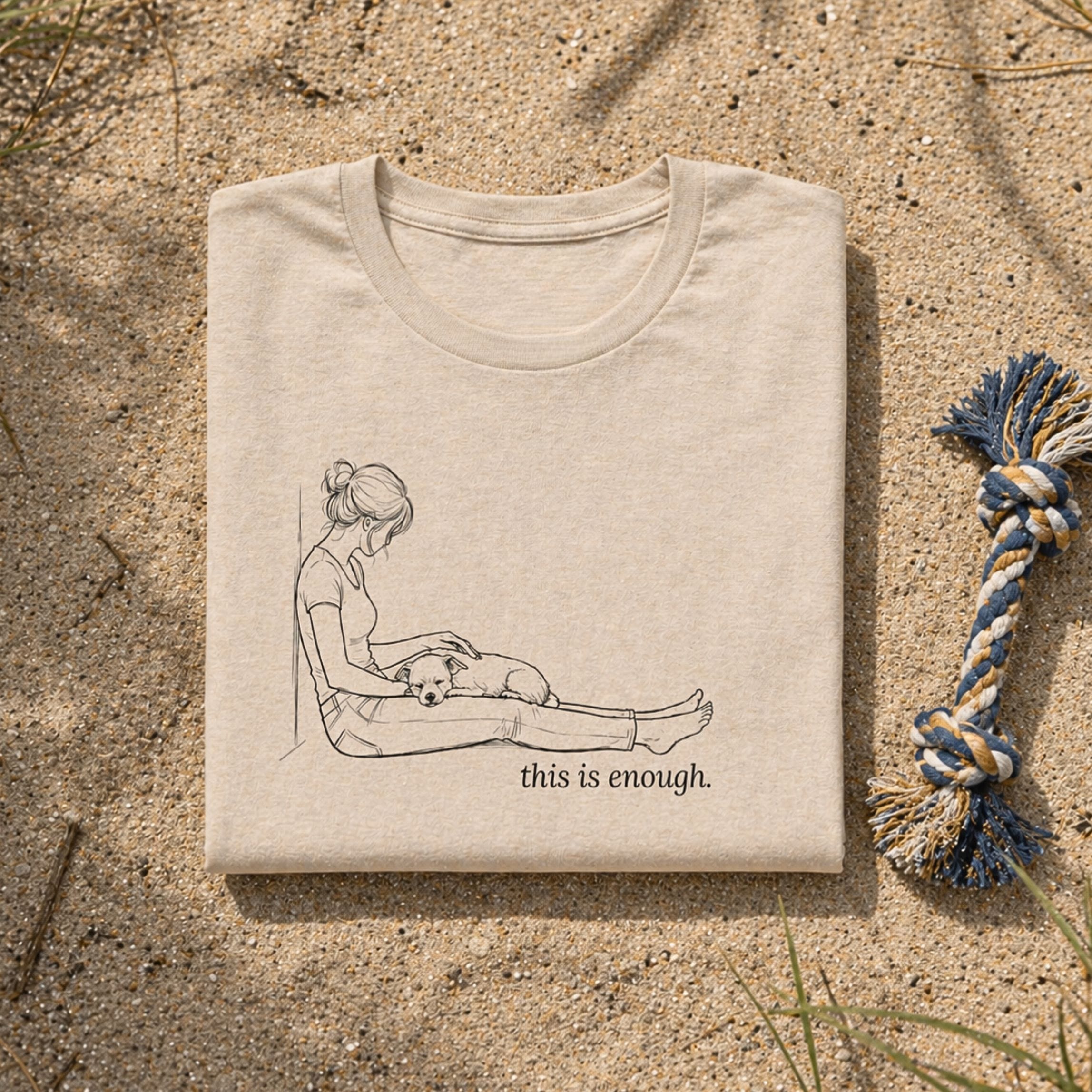 T-Shirt This Is Enough Woman & Dog Small Coarse Coat T-Shirt ReallyintoDogs