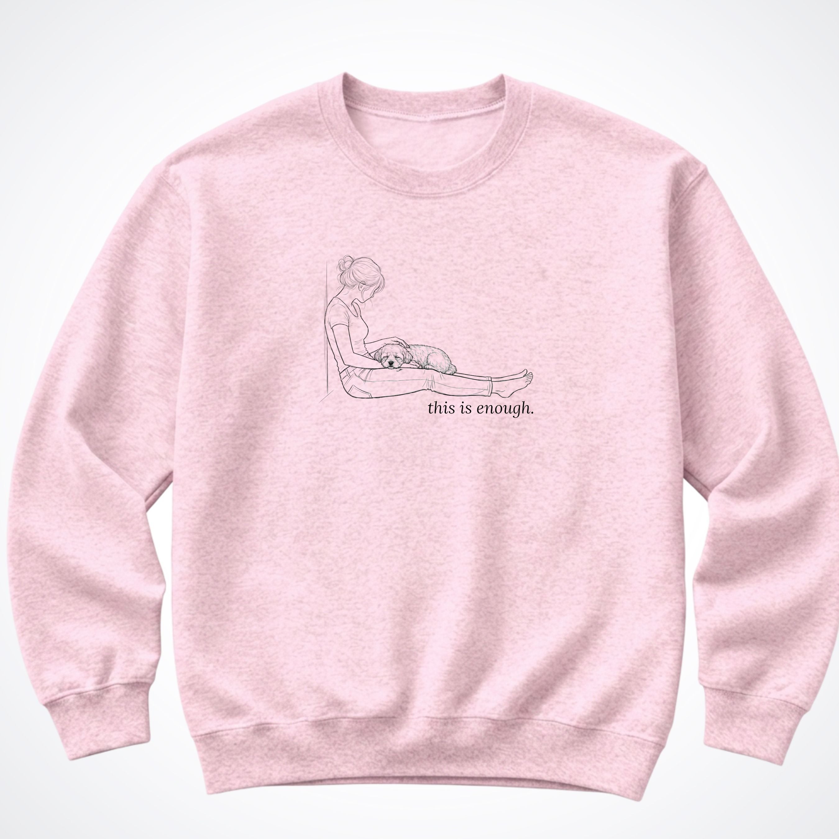 This Is Enough Woman & Dog Small Smooth Coat Crewneck Sweatshirt - Light Pink