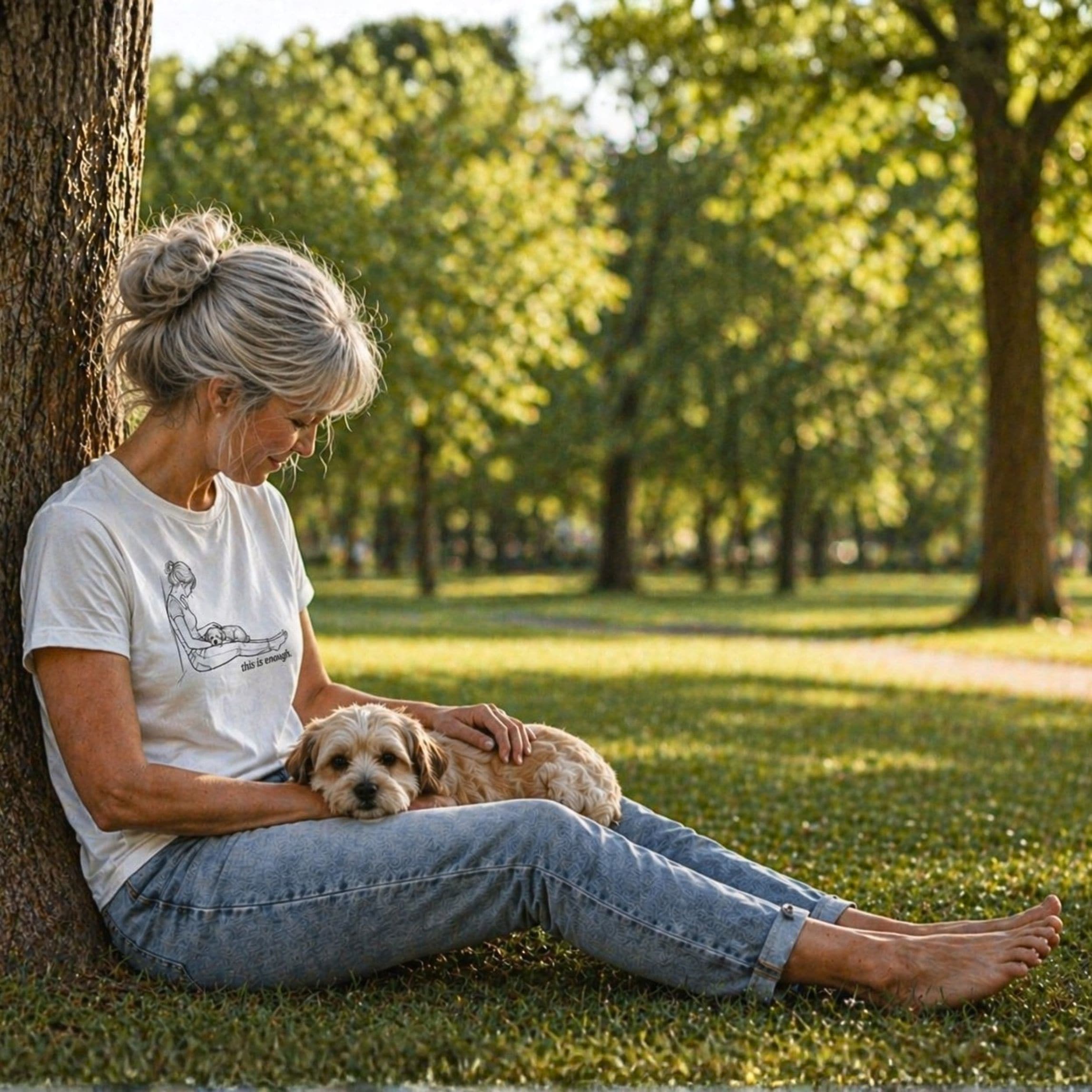 T-Shirt This Is Enough Woman & Dog Small Smooth Coat T-Shirt ReallyintoDogs