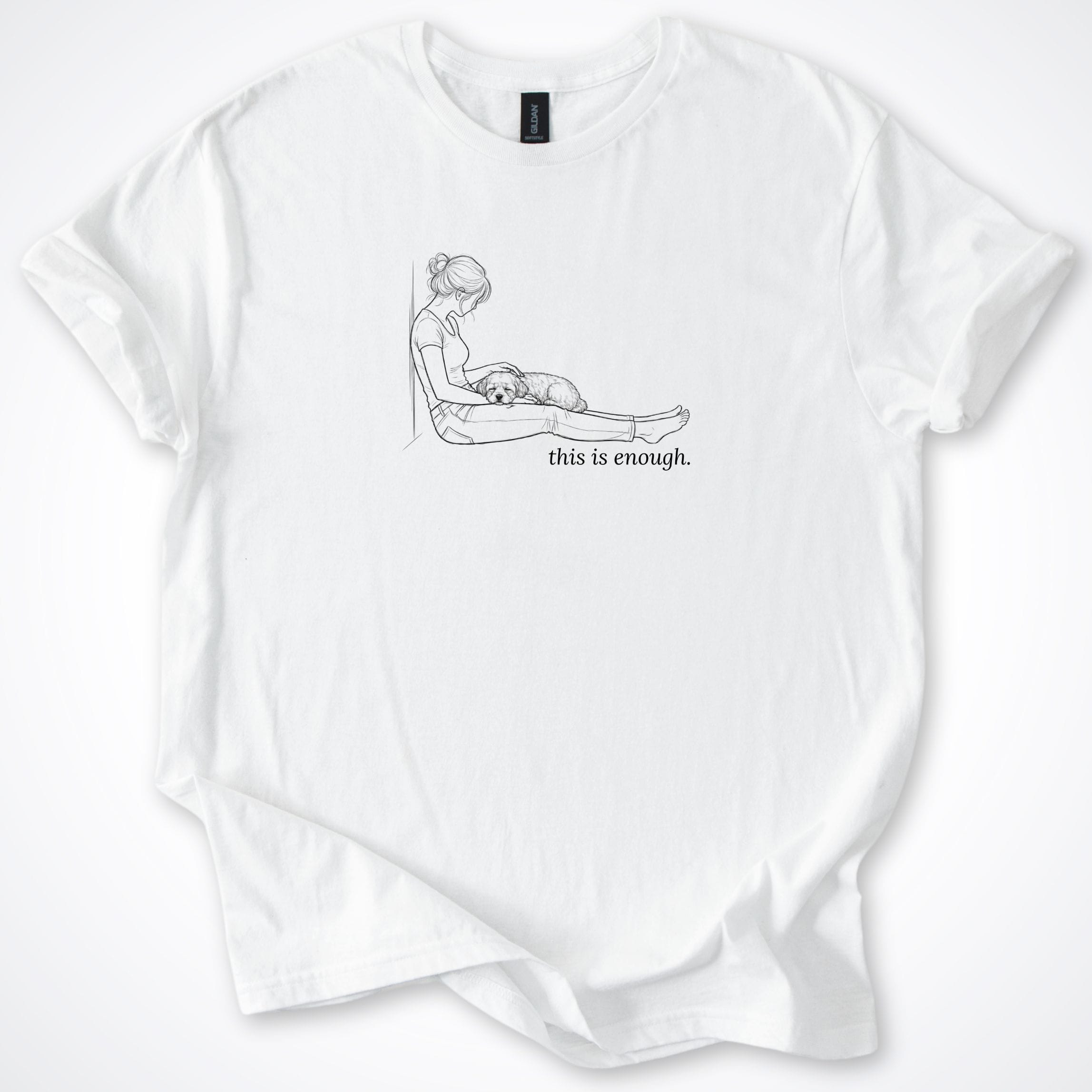 T-Shirt White / S This Is Enough Woman & Dog Small Smooth Coat T-Shirt ReallyintoDogs