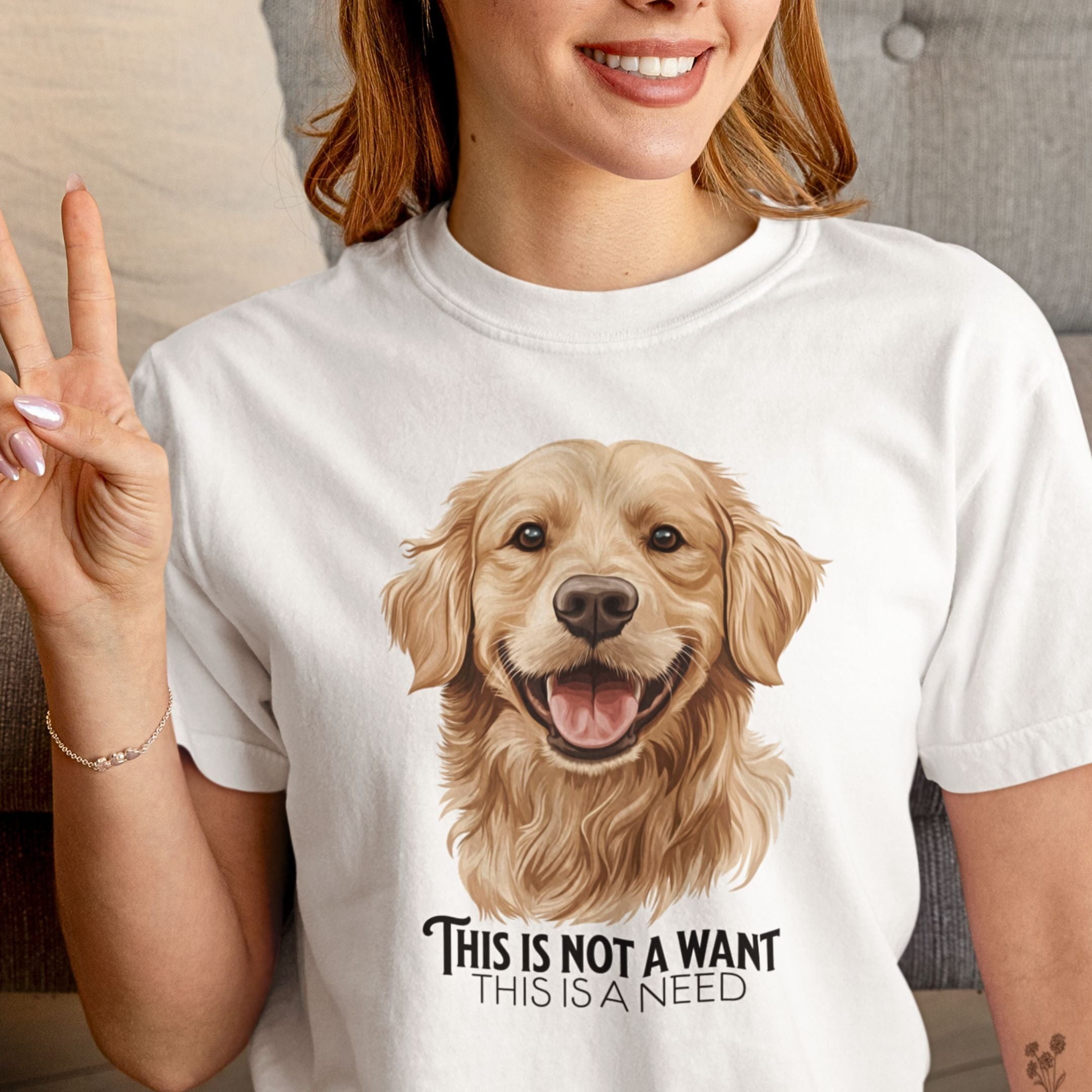 T-Shirt This Is Not A Want This Is A Need Golden Retreiver Premium Unisex T-Shirt ReallyintoDogs