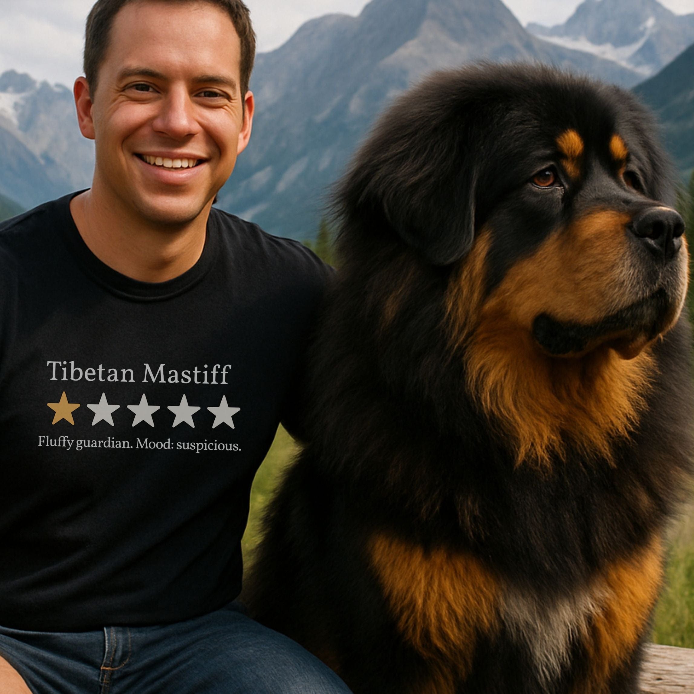 T-Shirt Tibetan Mastiff One Star Review T-Shirt ReallyintoDogs