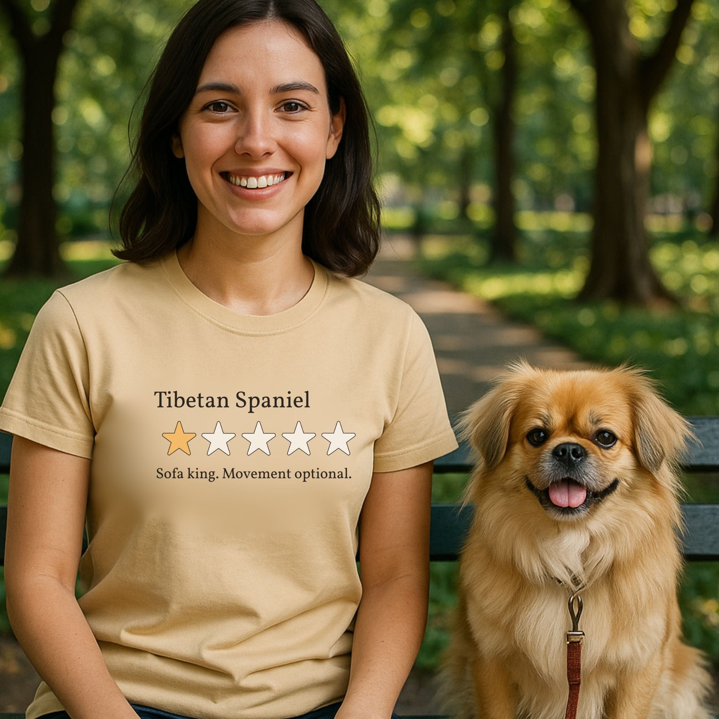 T-Shirt Tibetan Spaniel One Star Review T-Shirt ReallyintoDogs