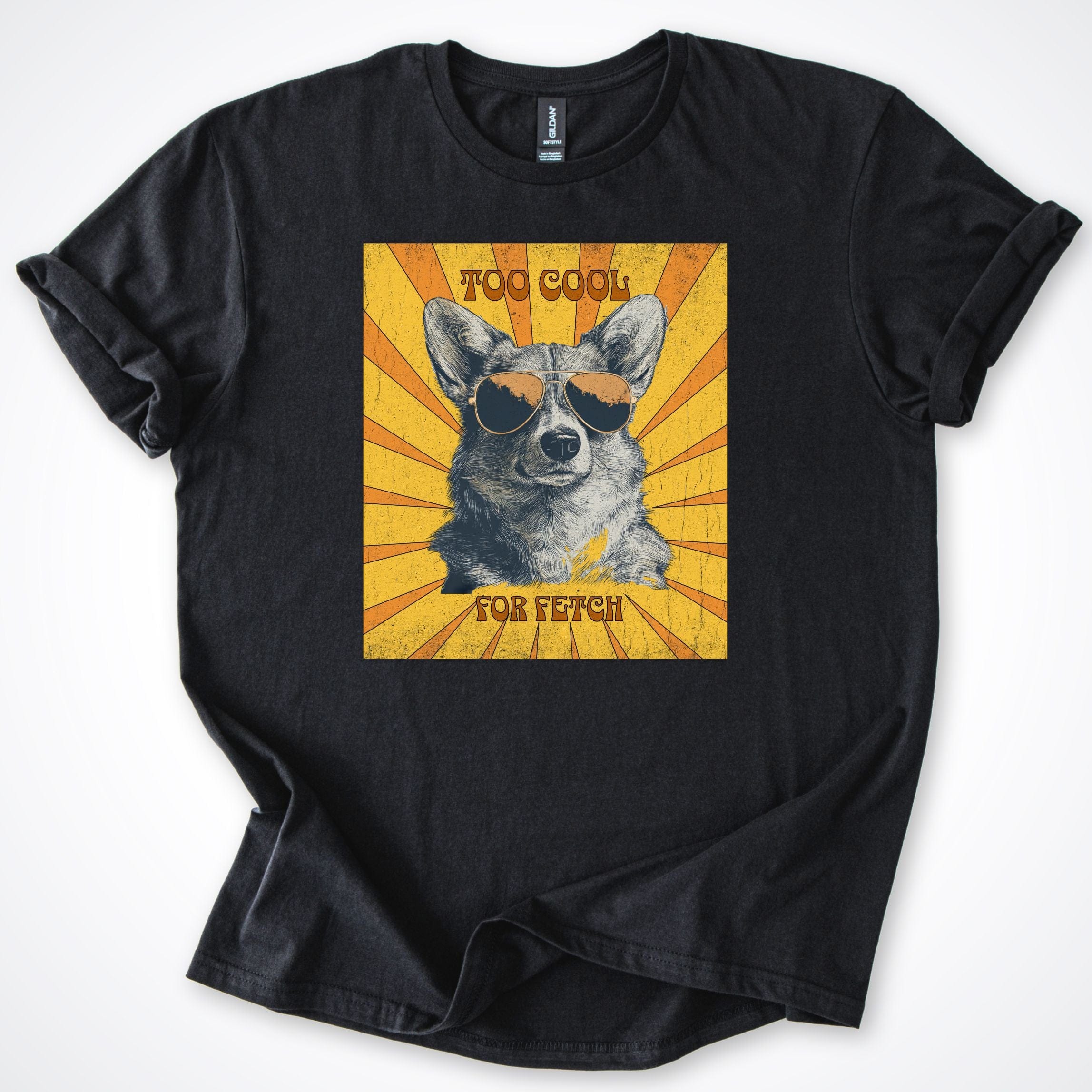T-Shirt Black / S Too Cool For Fetch Corgi T-Shirt ReallyintoDogs