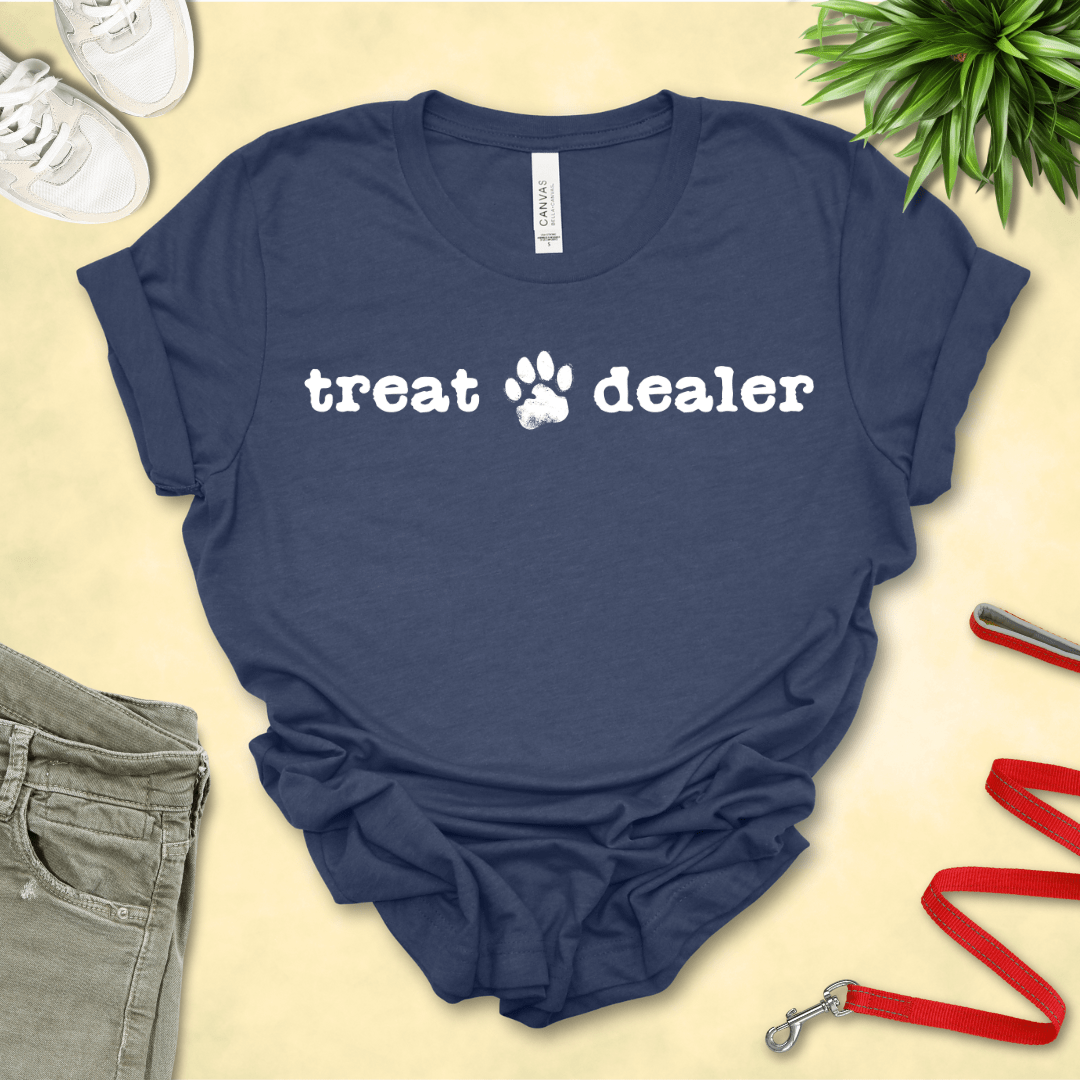 T-Shirt Heather Navy / S Treat Dealer Premium Unisex Tee - Fun Casual Wear for Dog Lovers --reallyintothat