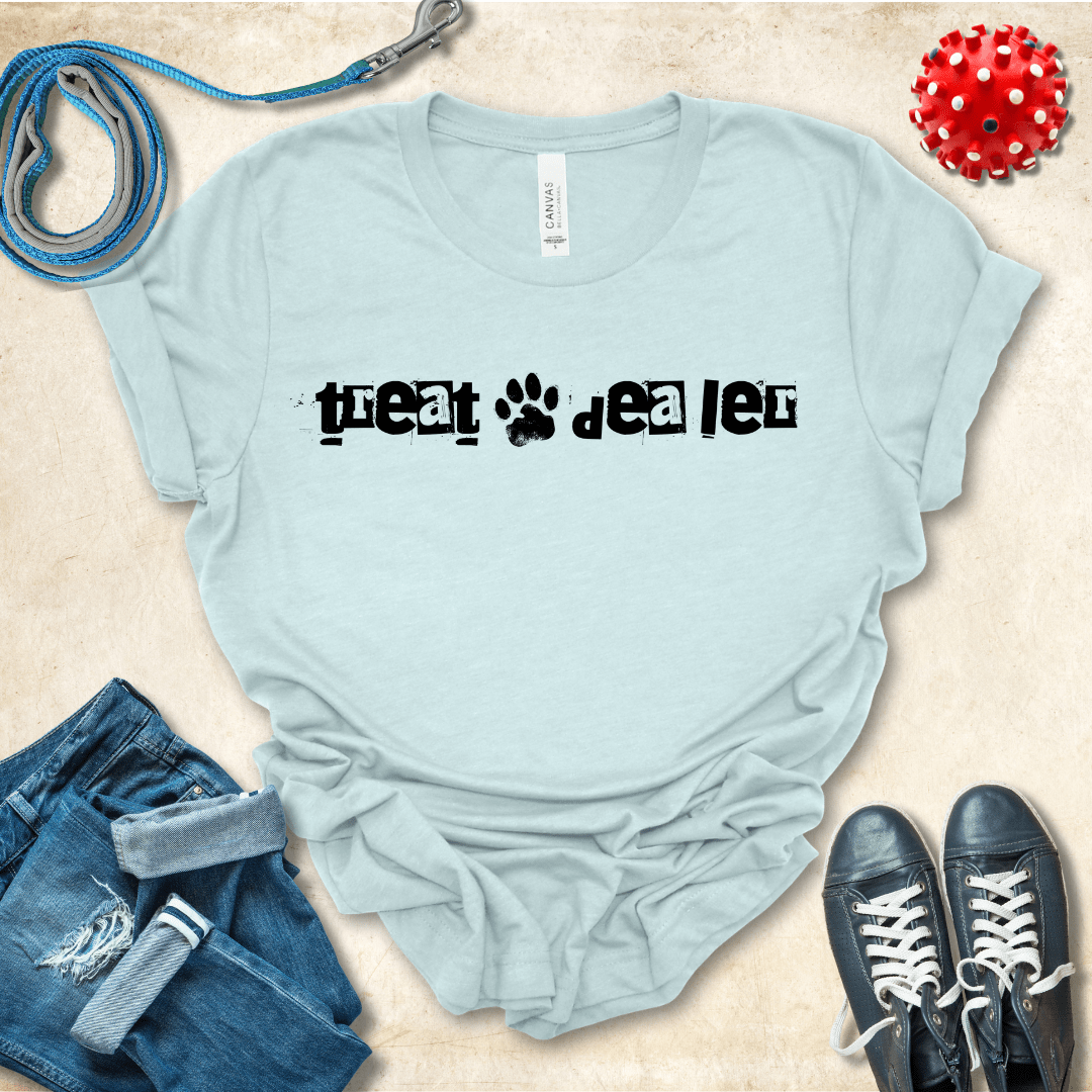 T-Shirt Heather Ice Blue / S Treat Dealer Ransom Note Premium Unisex Tee - Fun Casual Wear for Dog Lovers --reallyintothat