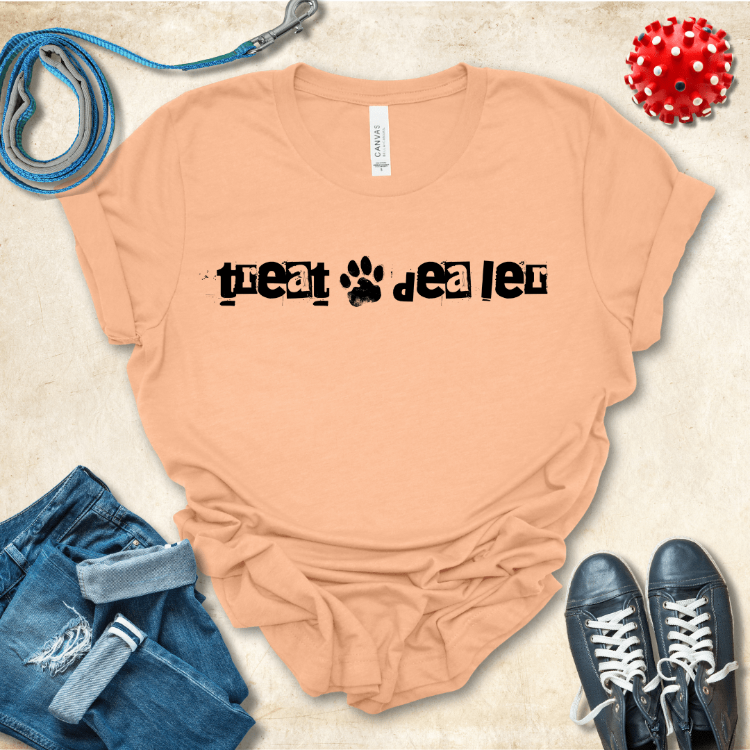 T-Shirt Heather Peach / S Treat Dealer Ransom Note Premium Unisex Tee - Fun Casual Wear for Dog Lovers --reallyintothat