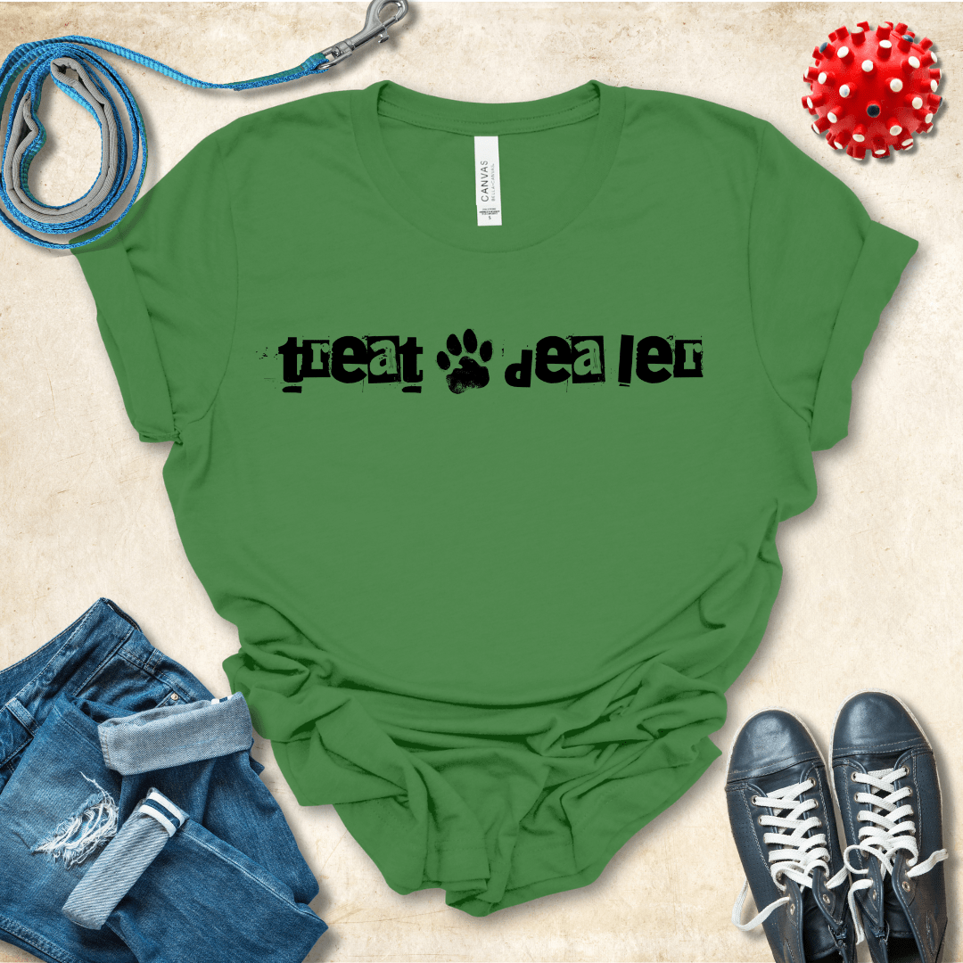 T-Shirt Leaf / S Treat Dealer Ransom Note Premium Unisex Tee - Fun Casual Wear for Dog Lovers --reallyintothat