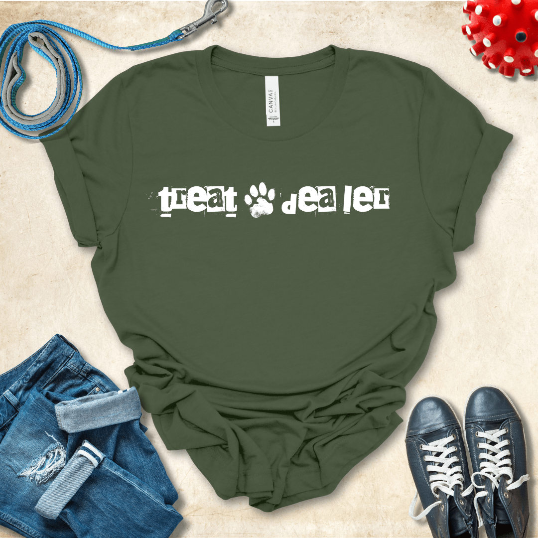 T-Shirt Military Green / S Treat Dealer Ransom Note Premium Unisex Tee - Fun Casual Wear for Dog Lovers --reallyintothat