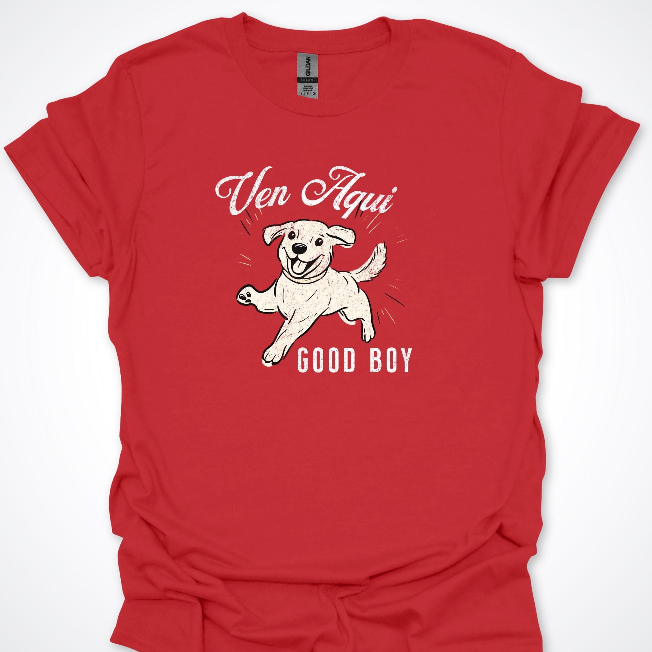 T-Shirt Red / S Ven Aqui Good Boy Premium Unisex T-Shirt ReallyintoDogs