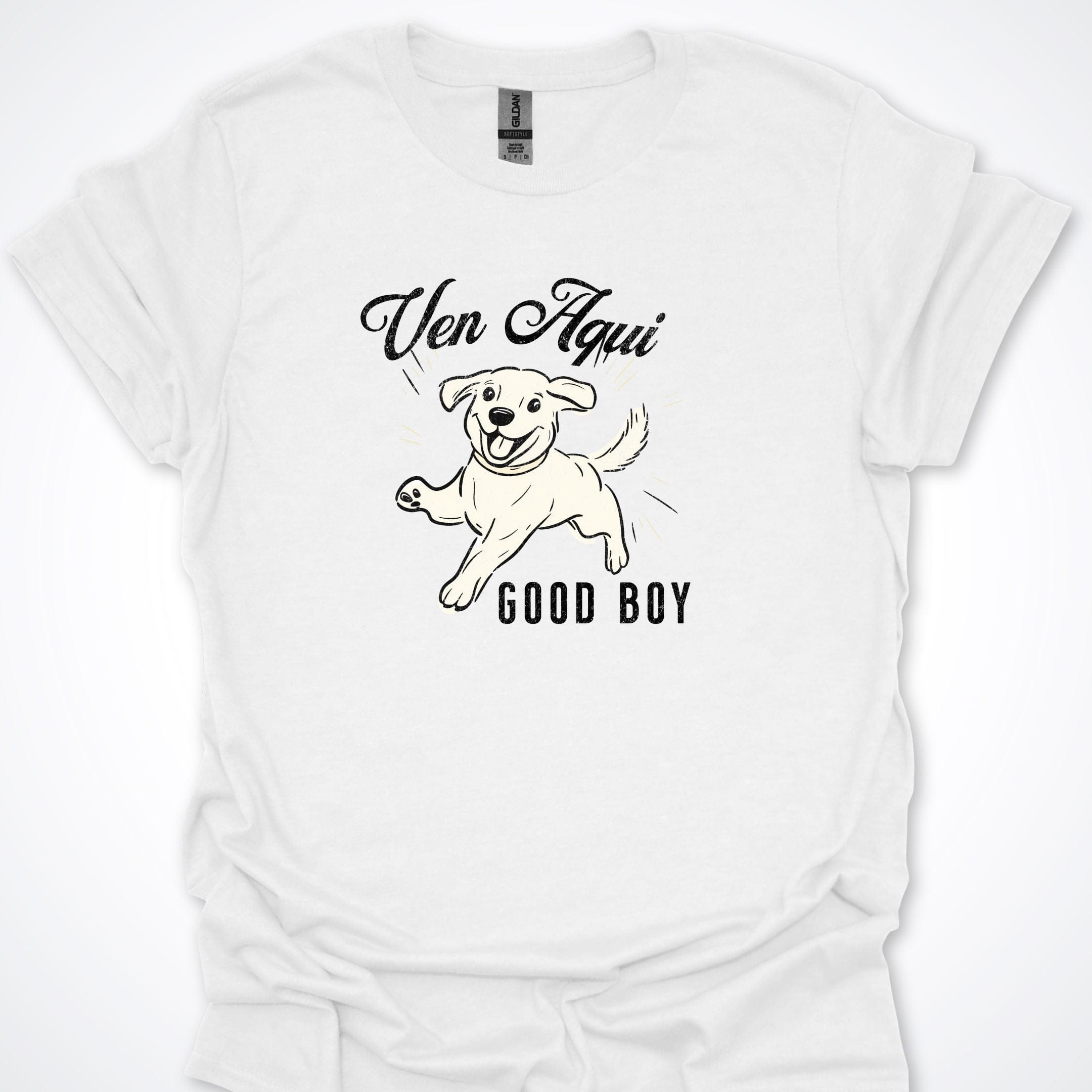 T-Shirt White / S Ven Aqui Good Boy Premium Unisex T-Shirt ReallyintoDogs