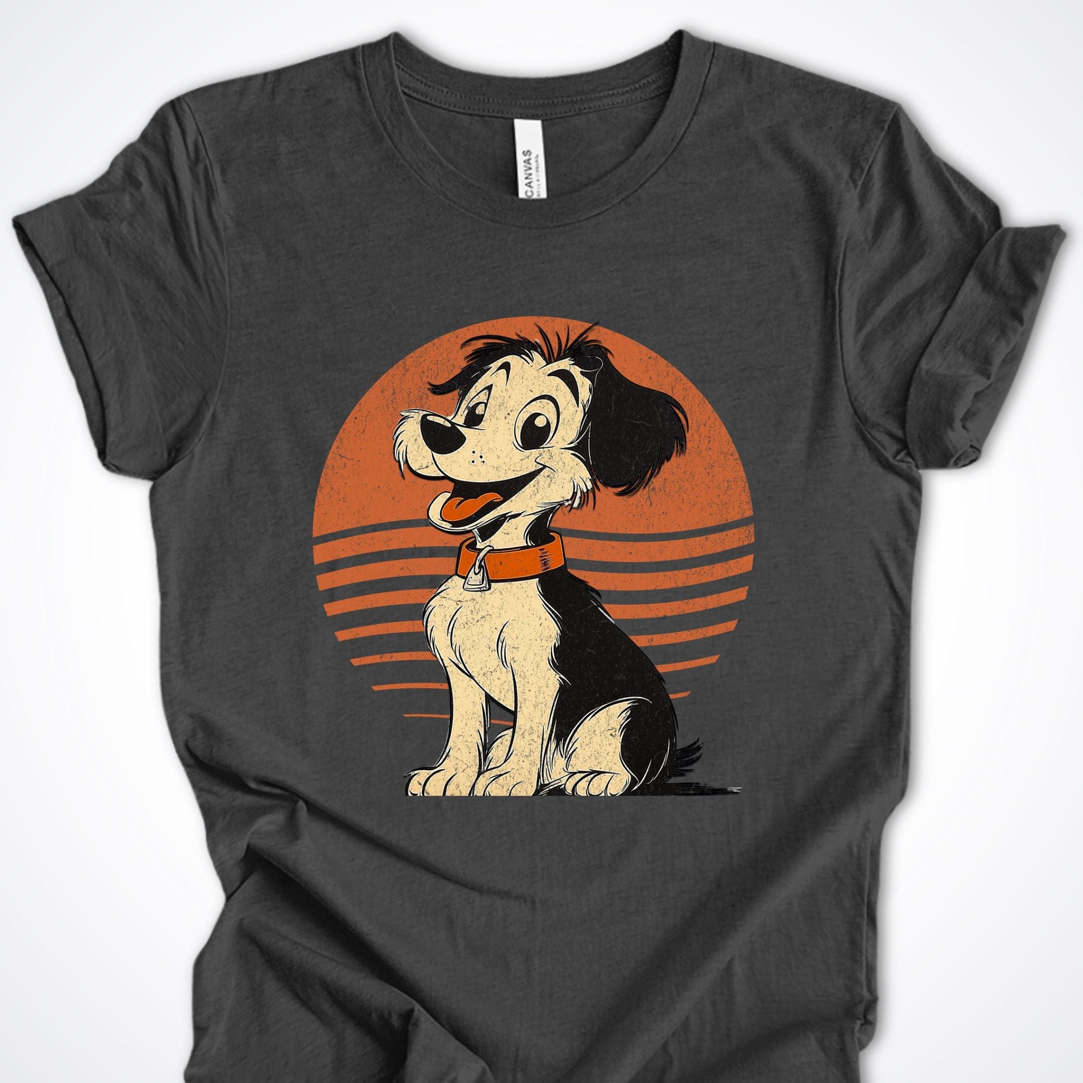 T-Shirt Dark Grey Heather / S Vintage Pup Scruffy Premium Unisex T-Shirt ReallyintoDogs