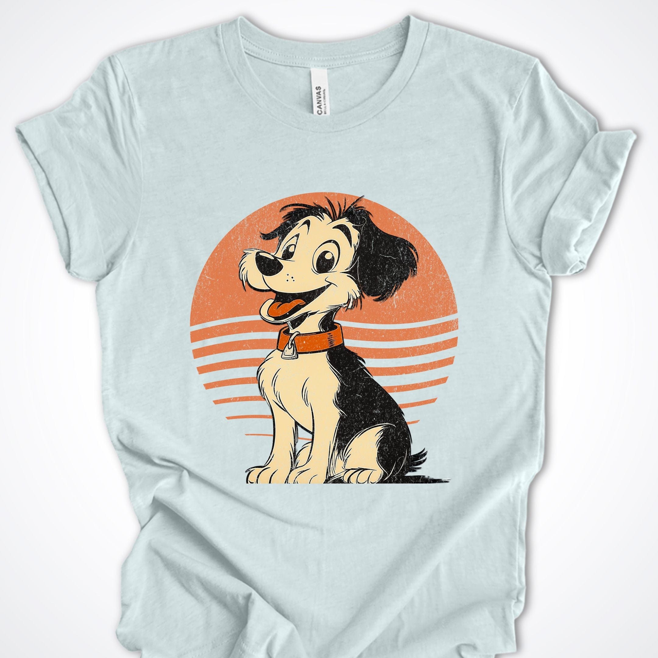 T-Shirt Heather Ice Blue / S Vintage Pup Scruffy Premium Unisex T-Shirt ReallyintoDogs