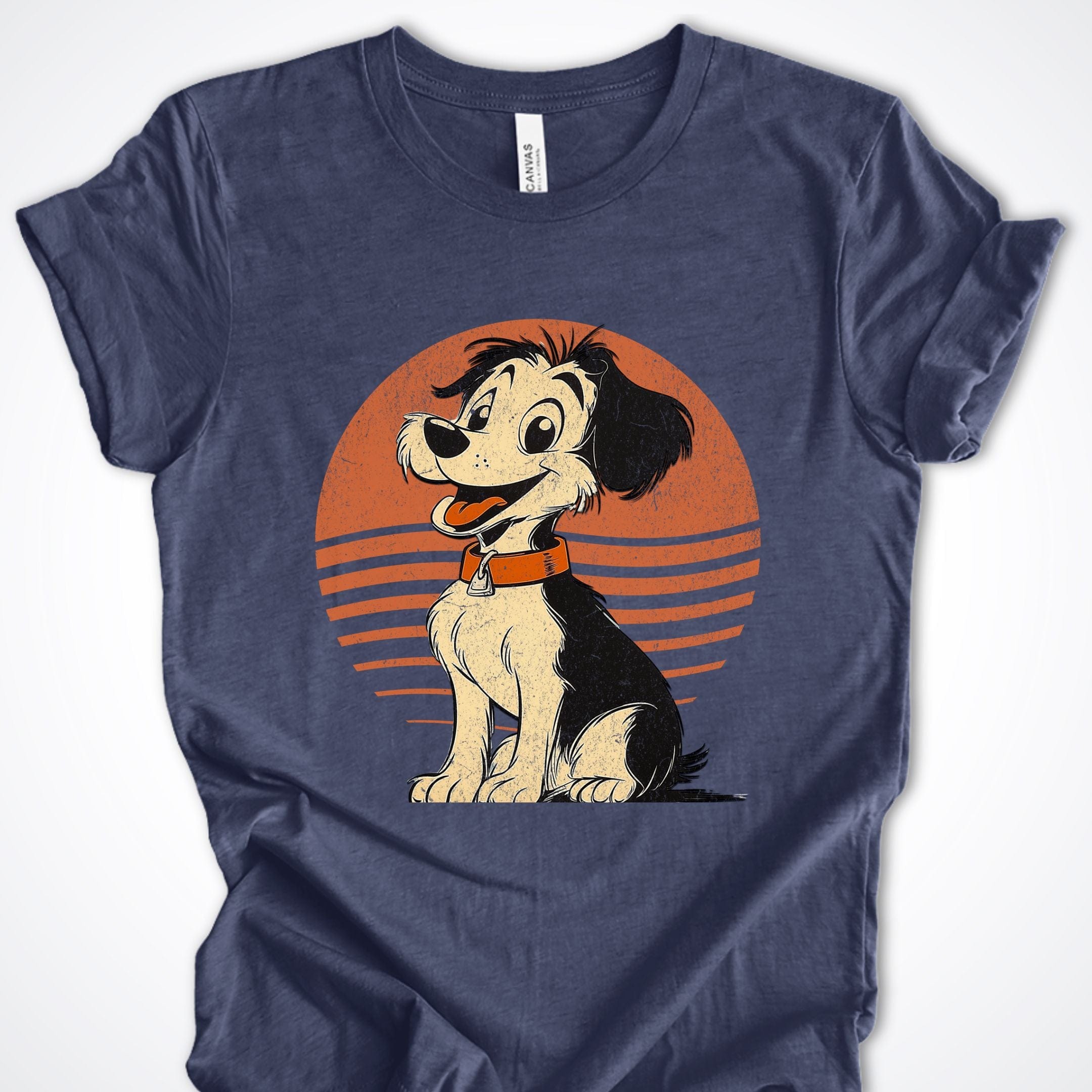 T-Shirt Heather Navy / S Vintage Pup Scruffy Premium Unisex T-Shirt ReallyintoDogs