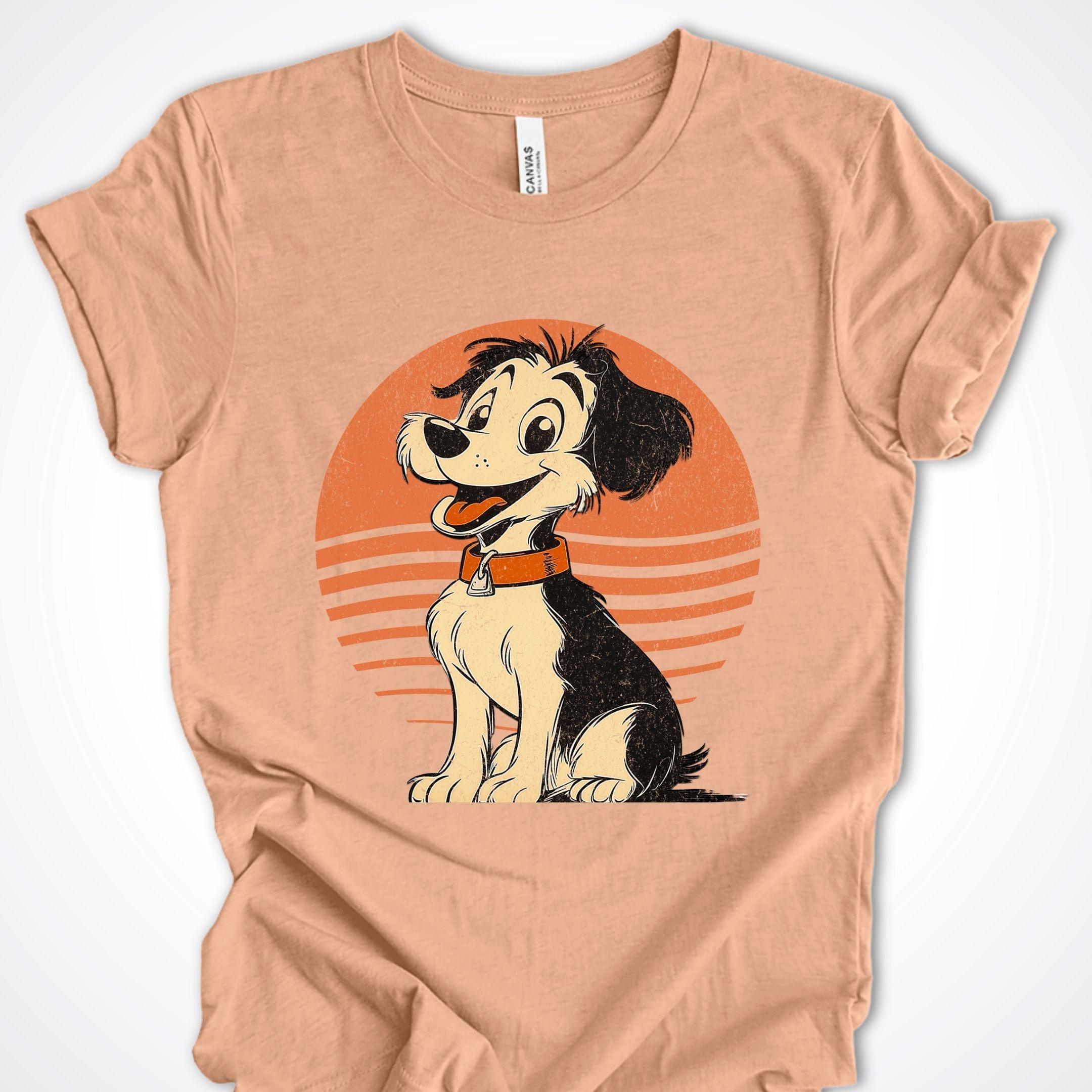 T-Shirt Heather Peach / S Vintage Pup Scruffy Premium Unisex T-Shirt ReallyintoDogs